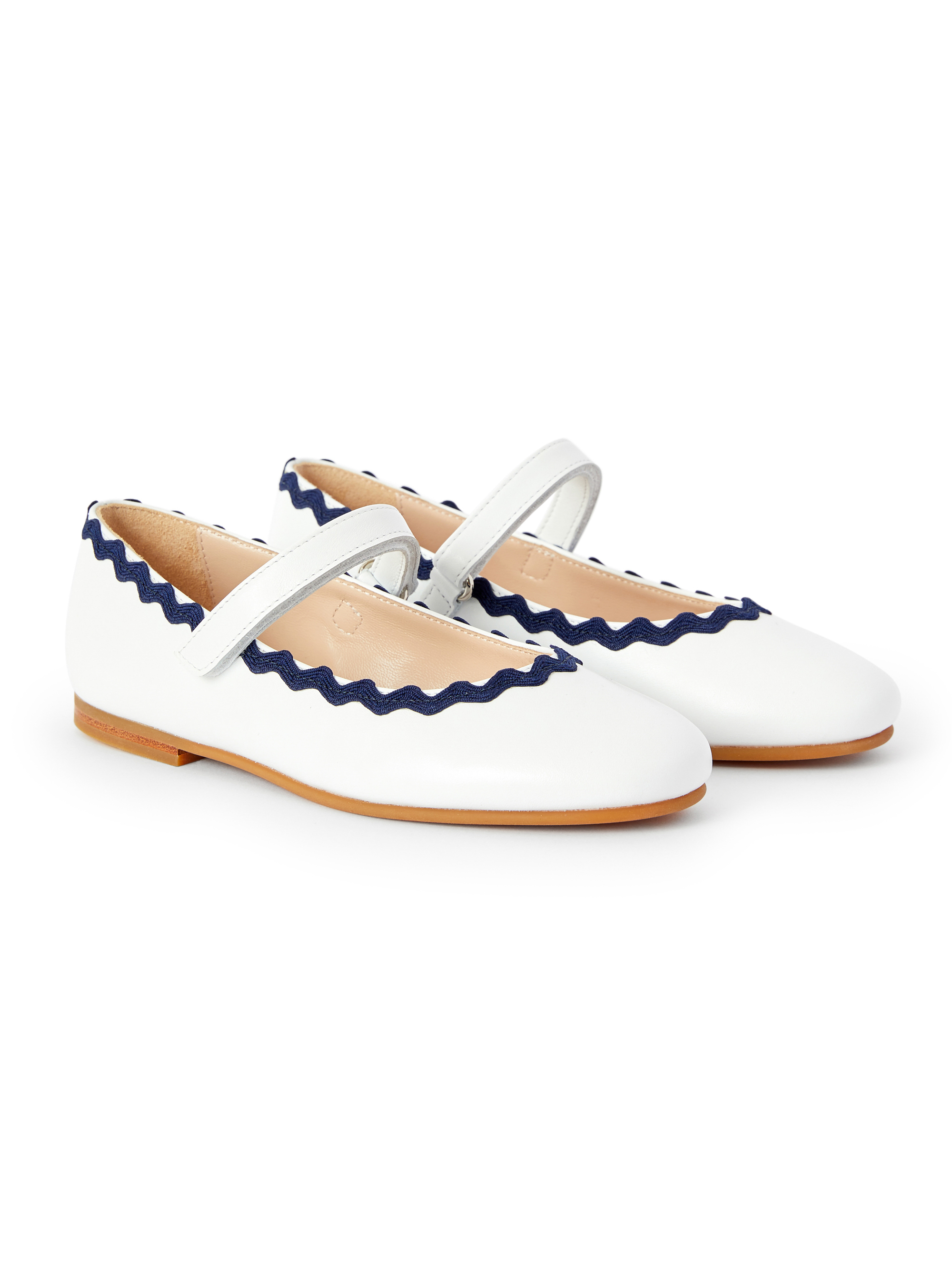 White flat shoes with blue profile - Shoes - Il Gufo