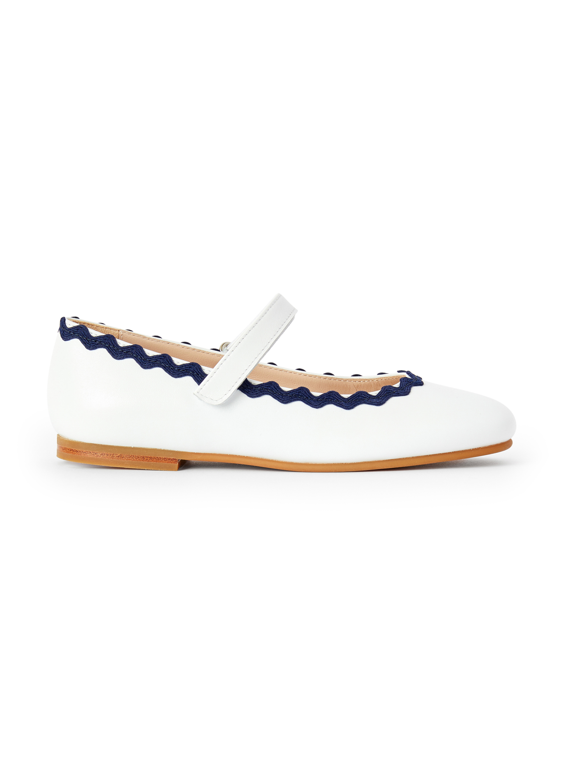 White flat shoes with blue profile - White | Il Gufo