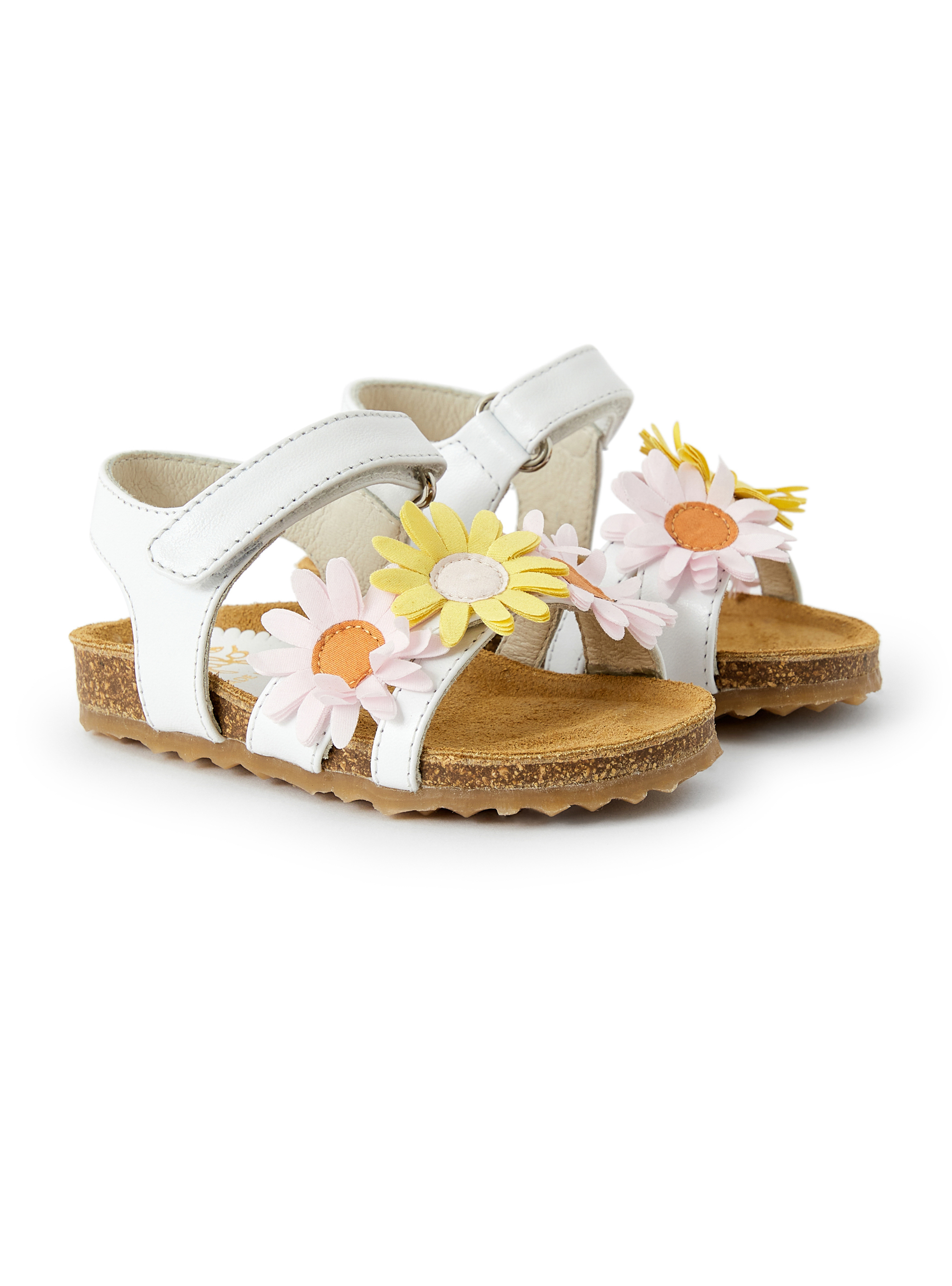 Leather sandals with flowers - Shoes - Il Gufo