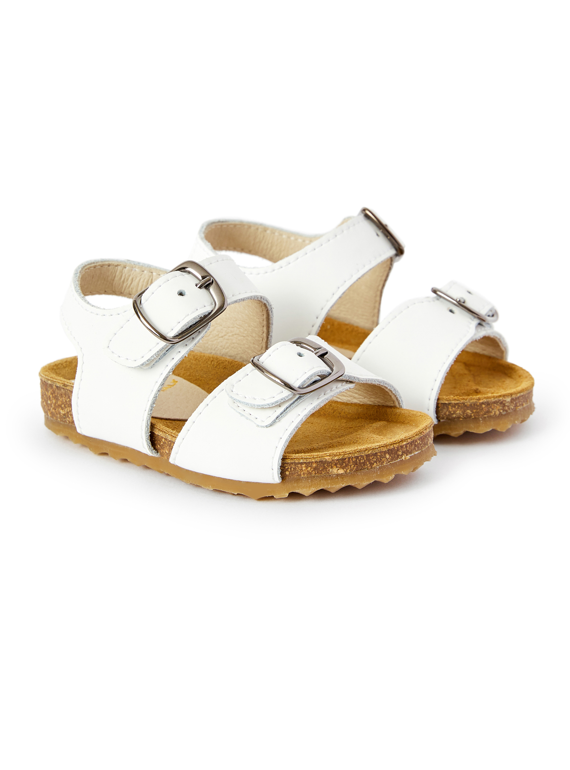 White leather sandal with buckles - White | Il Gufo