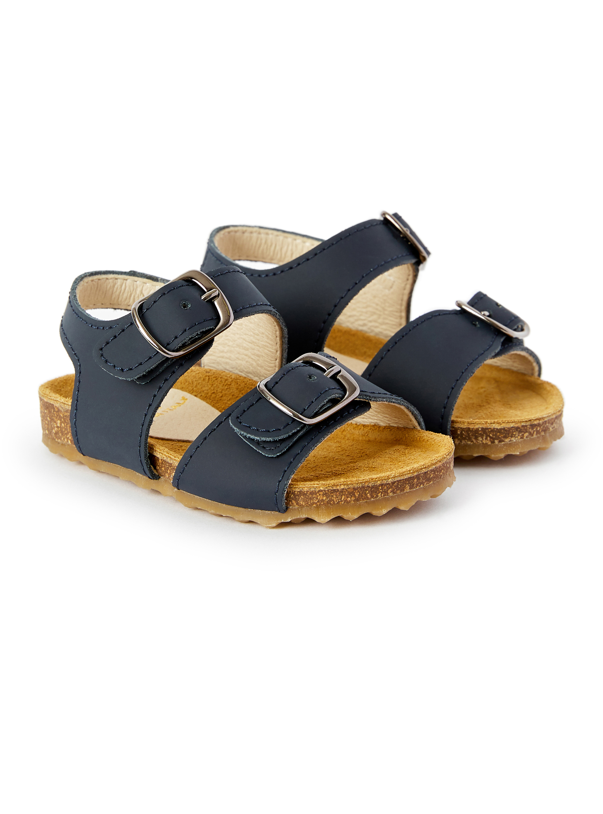 Blue leather sandal with buckles - Shoes - Il Gufo