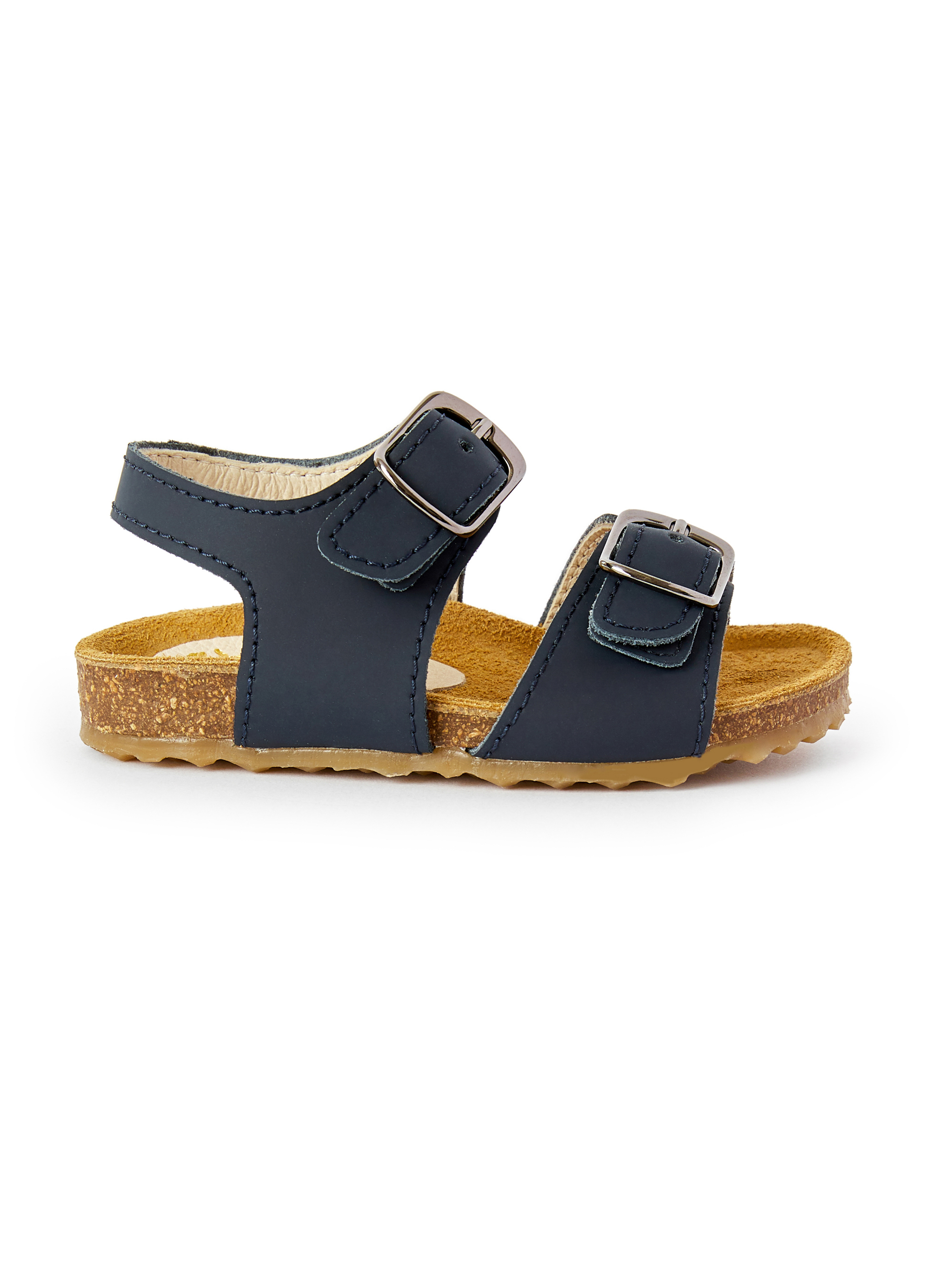 Blue leather sandal with buckles - Blue | Il Gufo