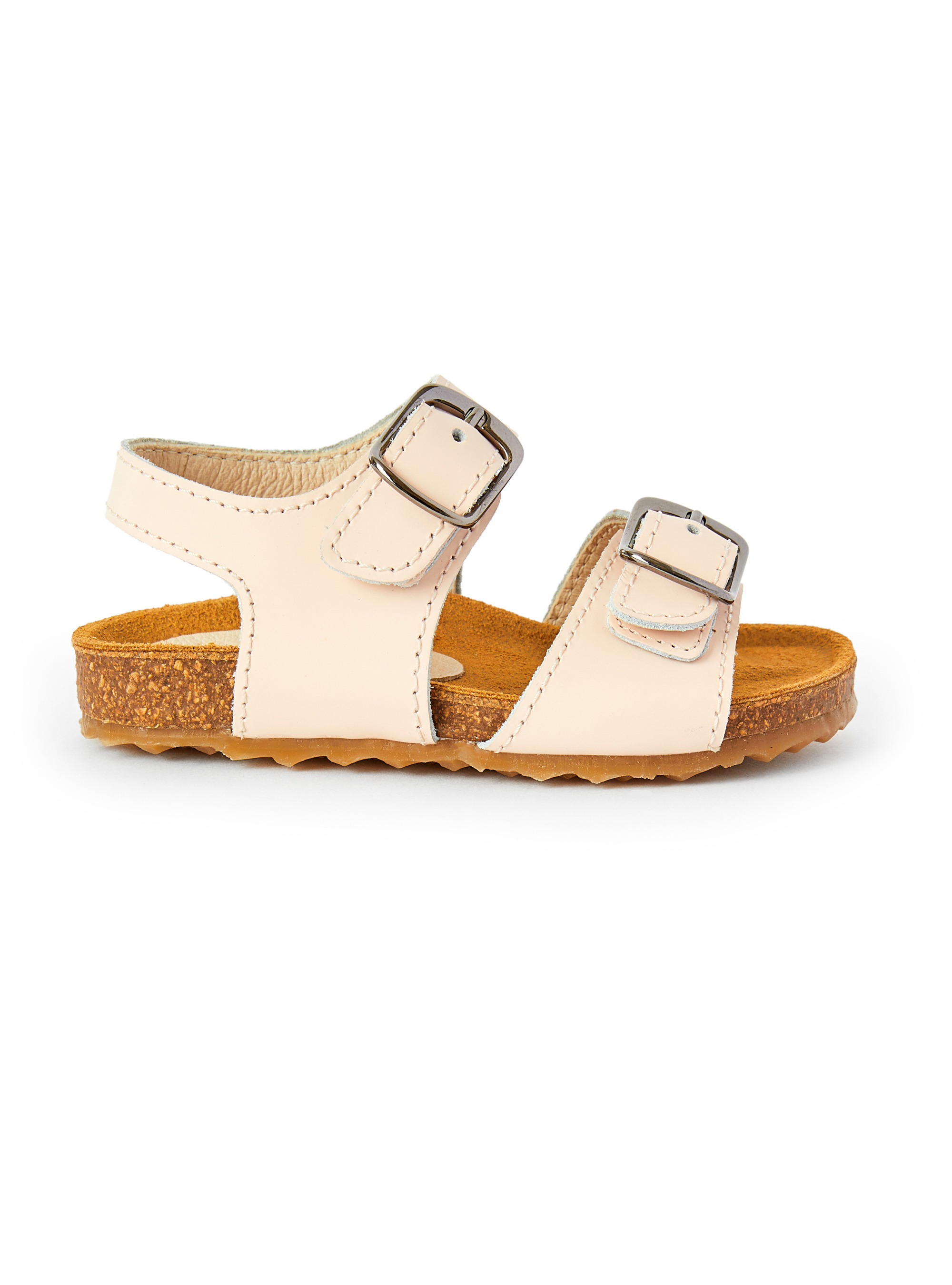 Pink leather sandal with buckles - Pink | Il Gufo