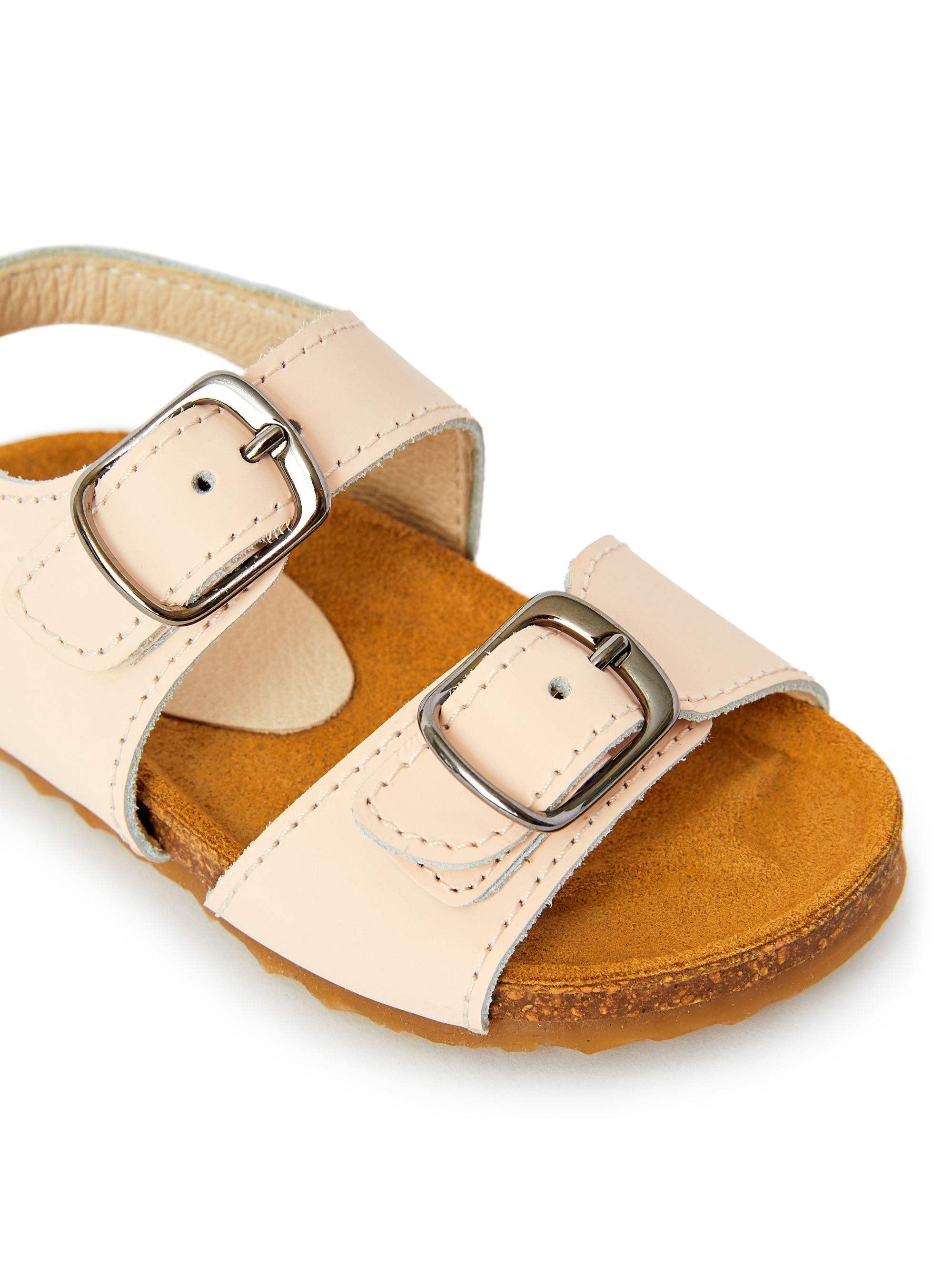 Pink leather sandal with buckles - Pink | Il Gufo
