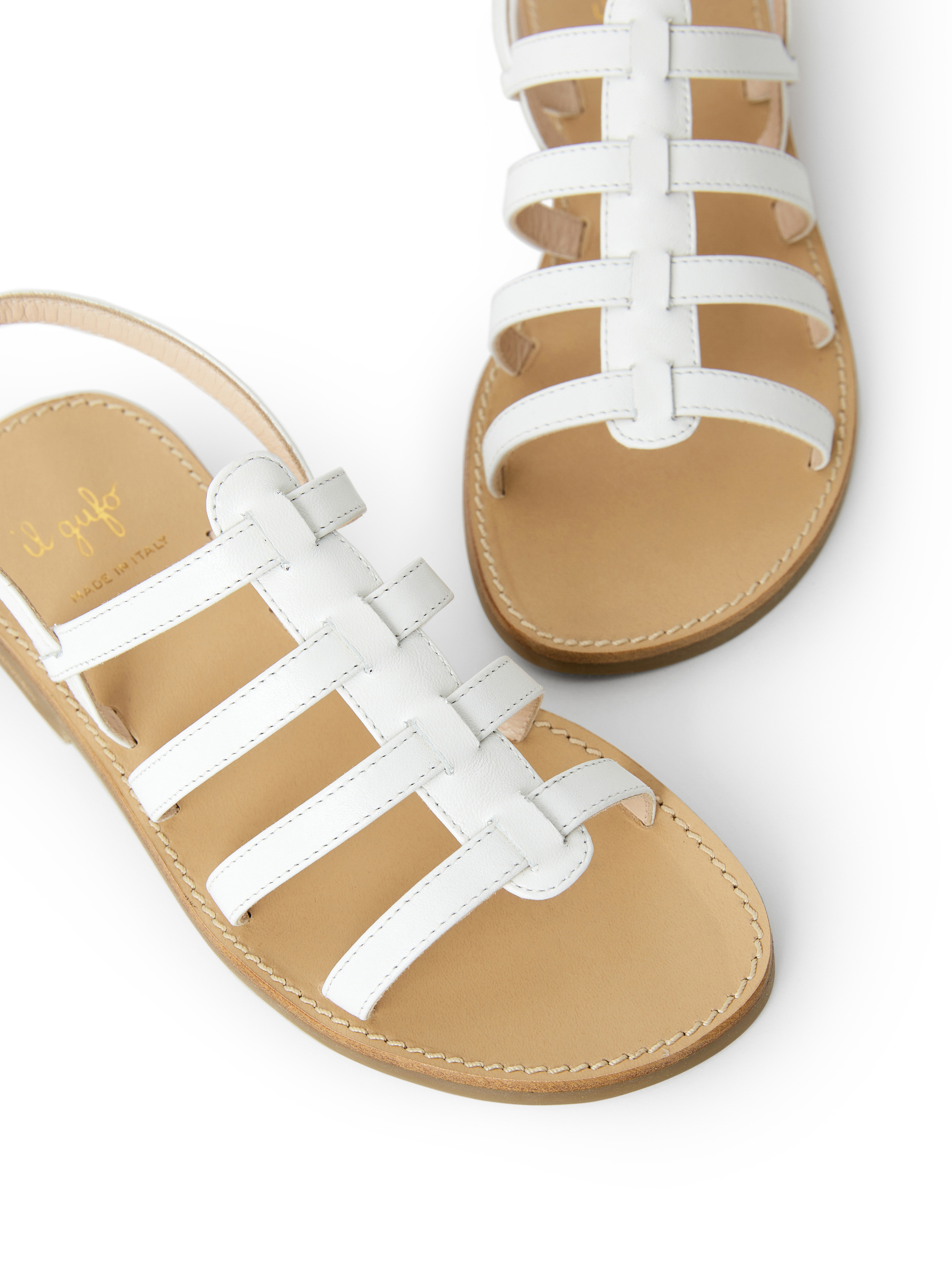 Sandalo in pelle bianca - Bianco | Il Gufo