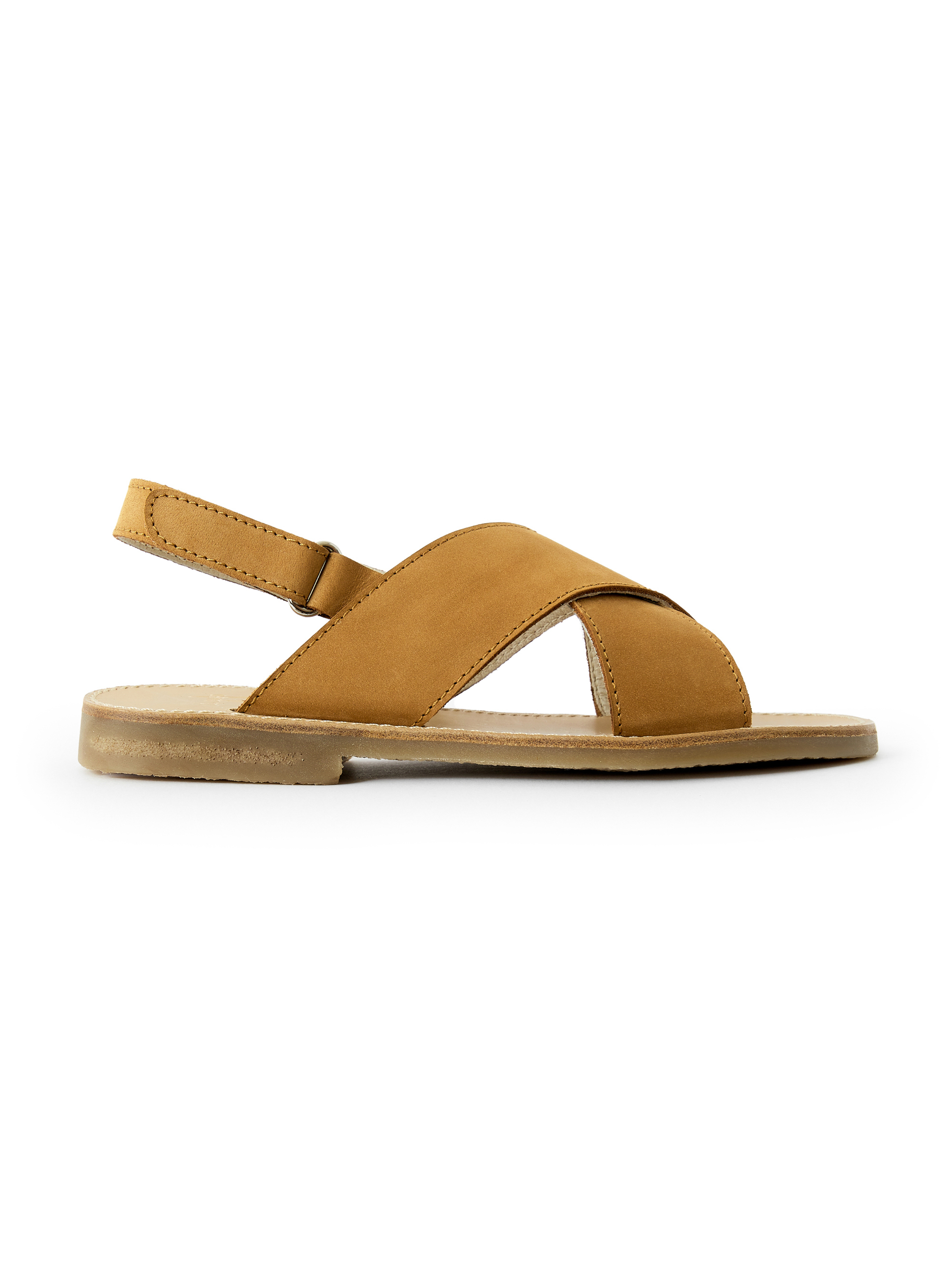Beigefarbene Sandale mit gekreuzten Riemen - Braun | Il Gufo