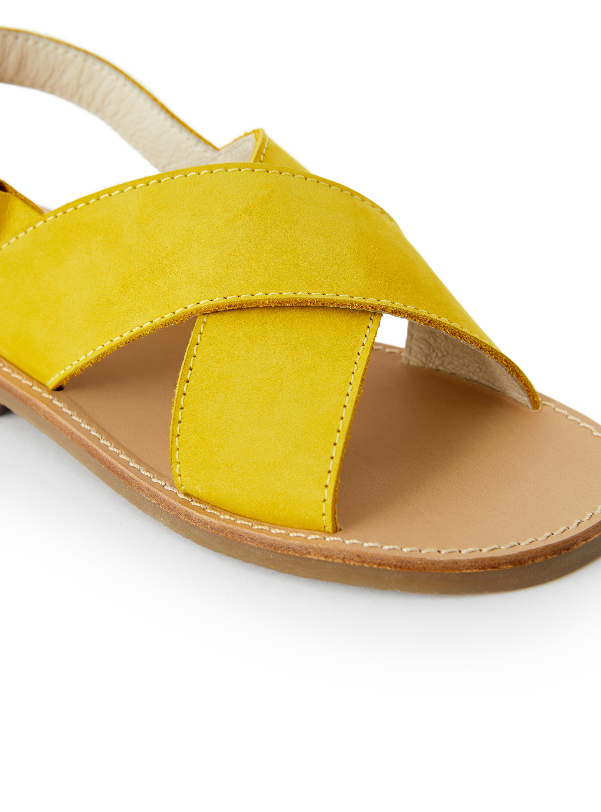 Yellow sandal with crossed bands - Yellow | Il Gufo