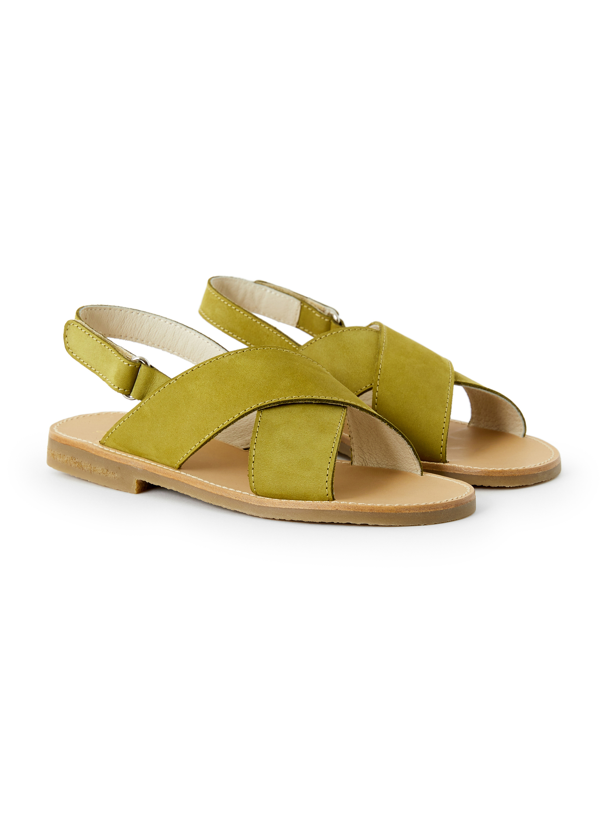 Green sandal with crossed bands - Green | Il Gufo