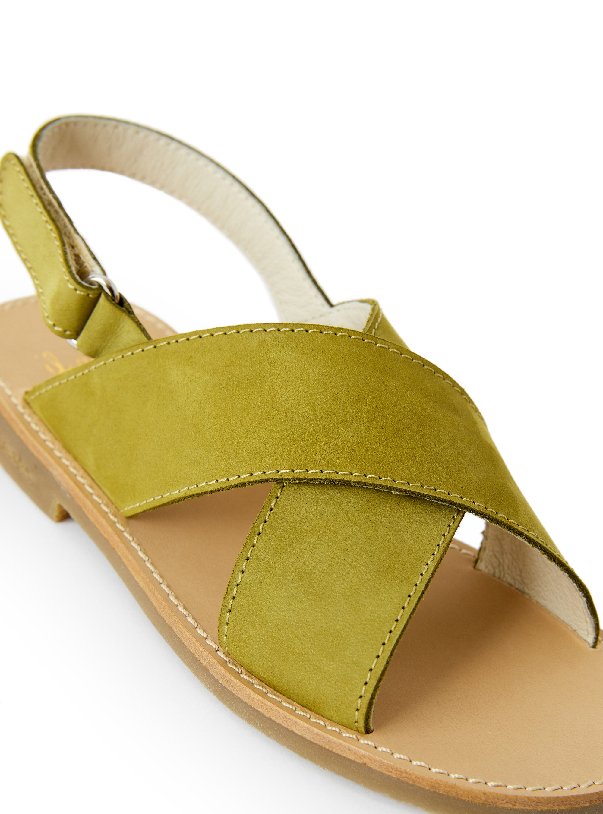 Grüne Sandale mit gekreuzten Riemen - Grün | Il Gufo
