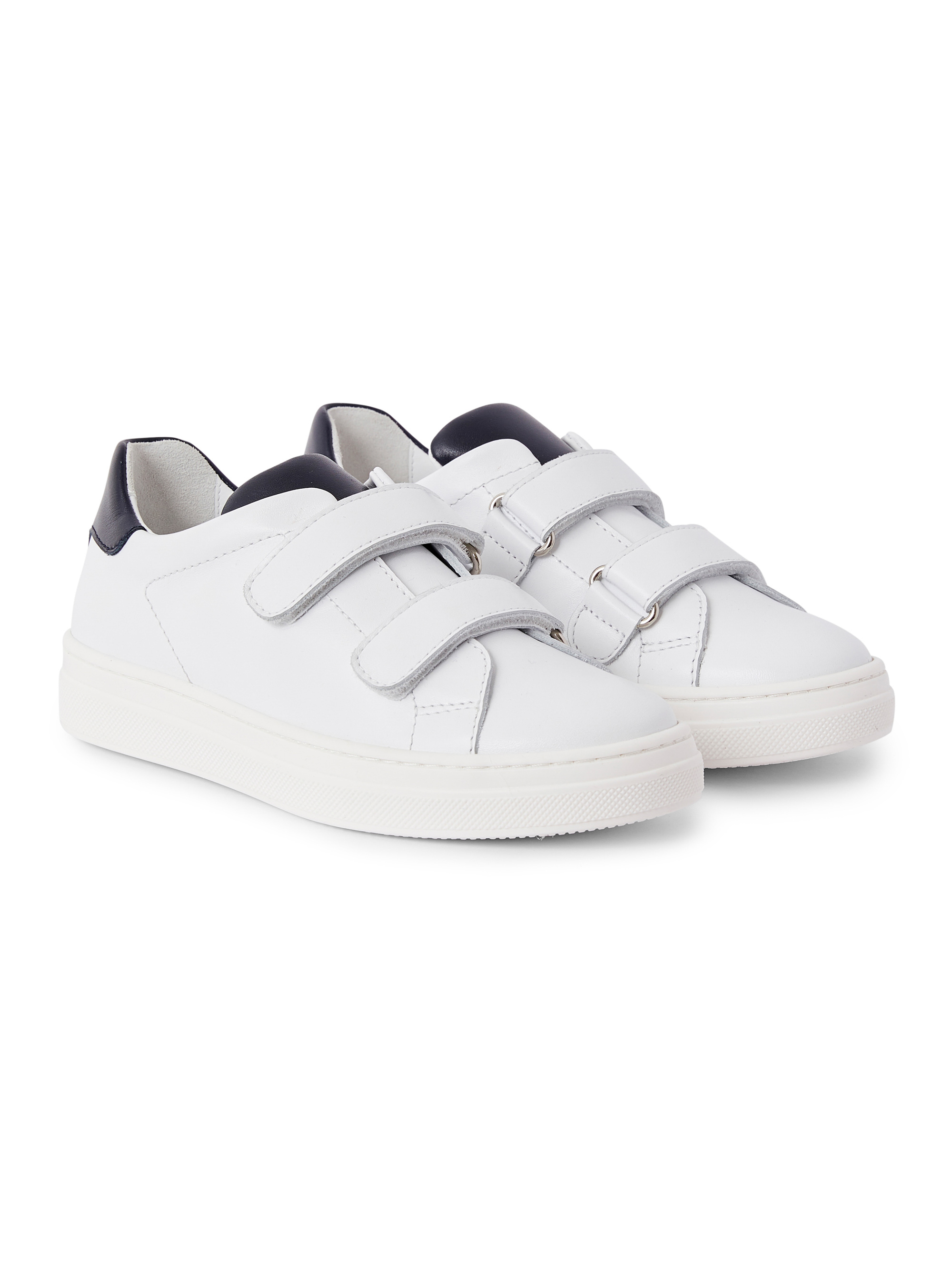 Sneakers en cuir blanc et bleu - Chaussures - Il Gufo