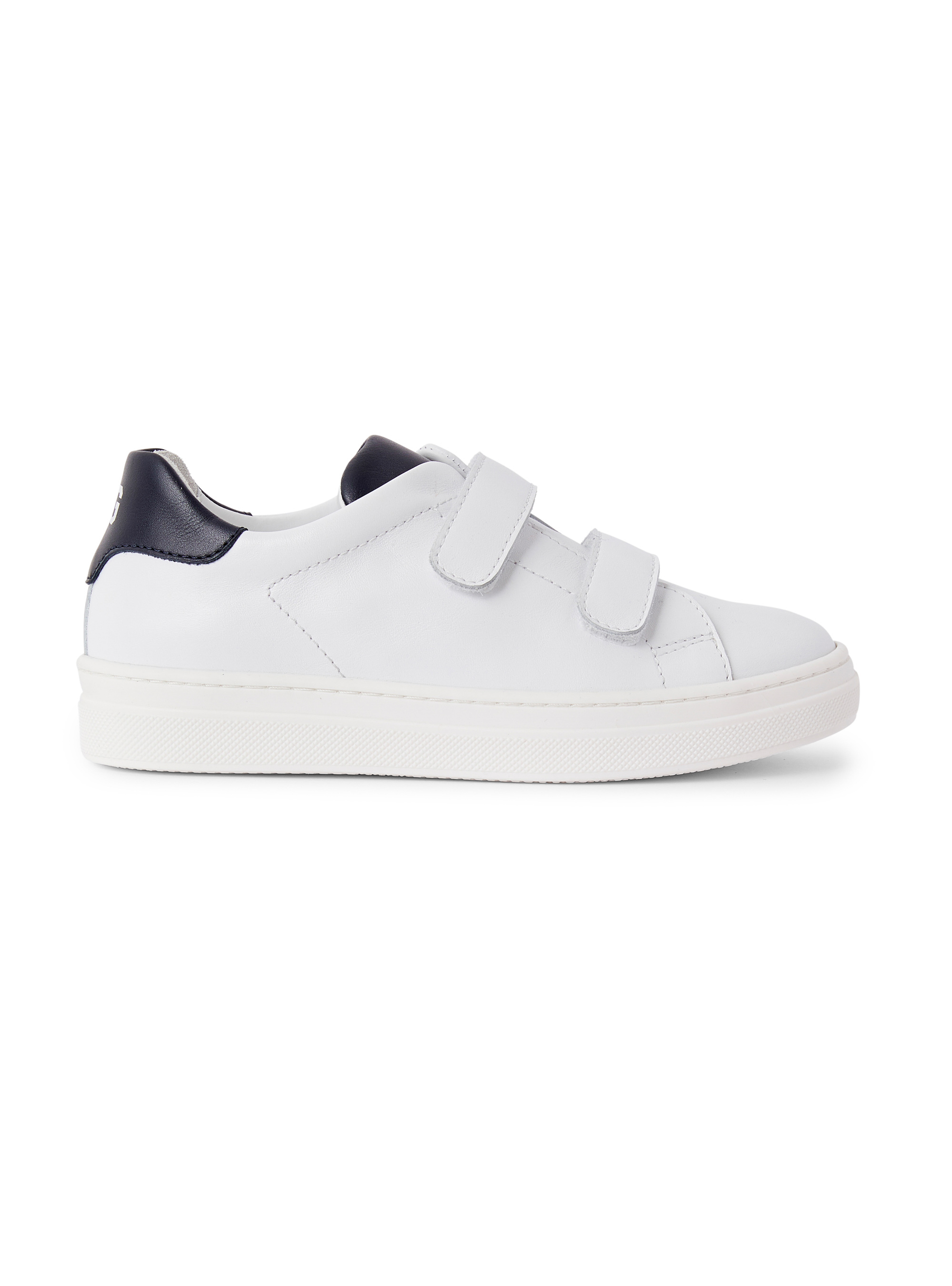 Sneakers in pelle bianca e blu - Bianco | Il Gufo