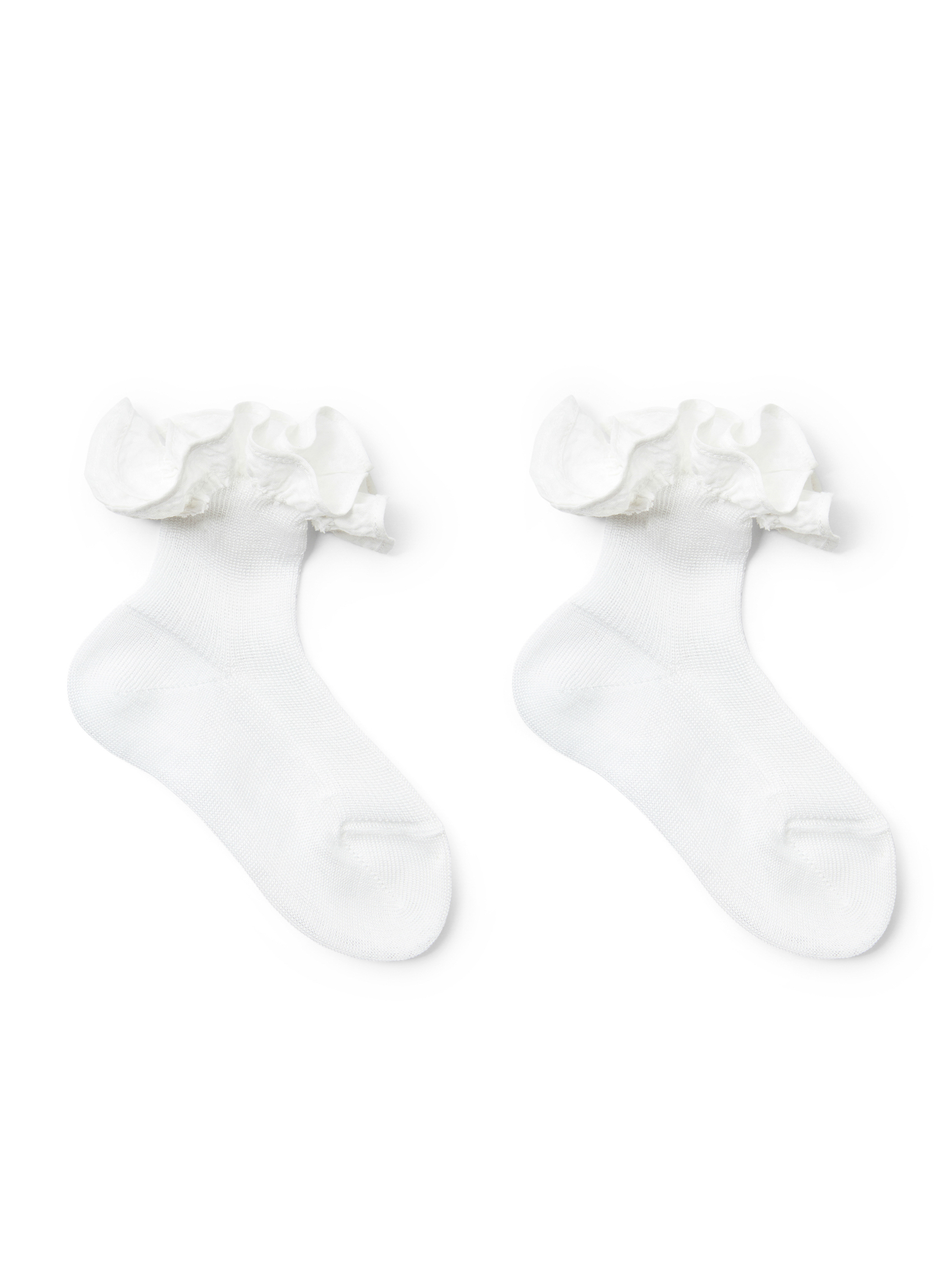 Lisle thread socks with ruffles - Accessories - Il Gufo