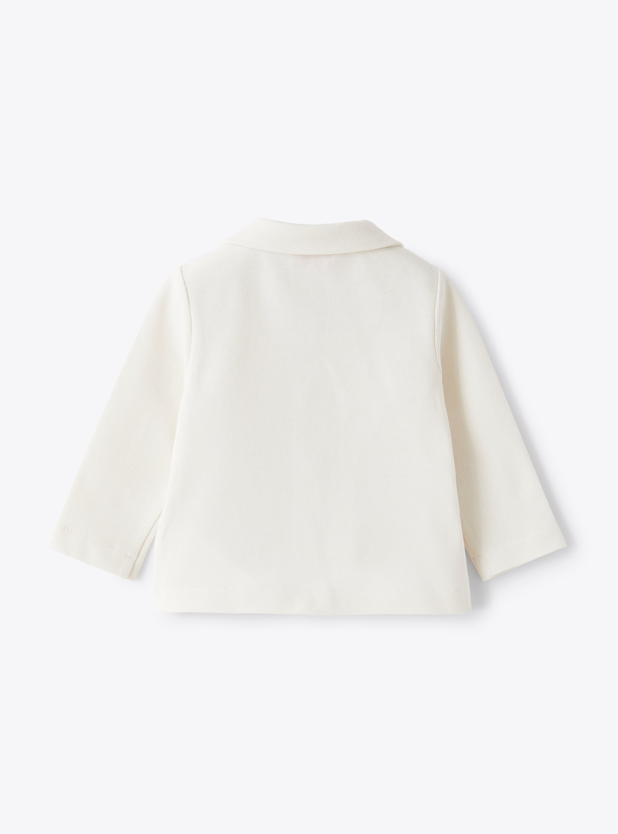 Blazer in white piqué - Beige | Il Gufo