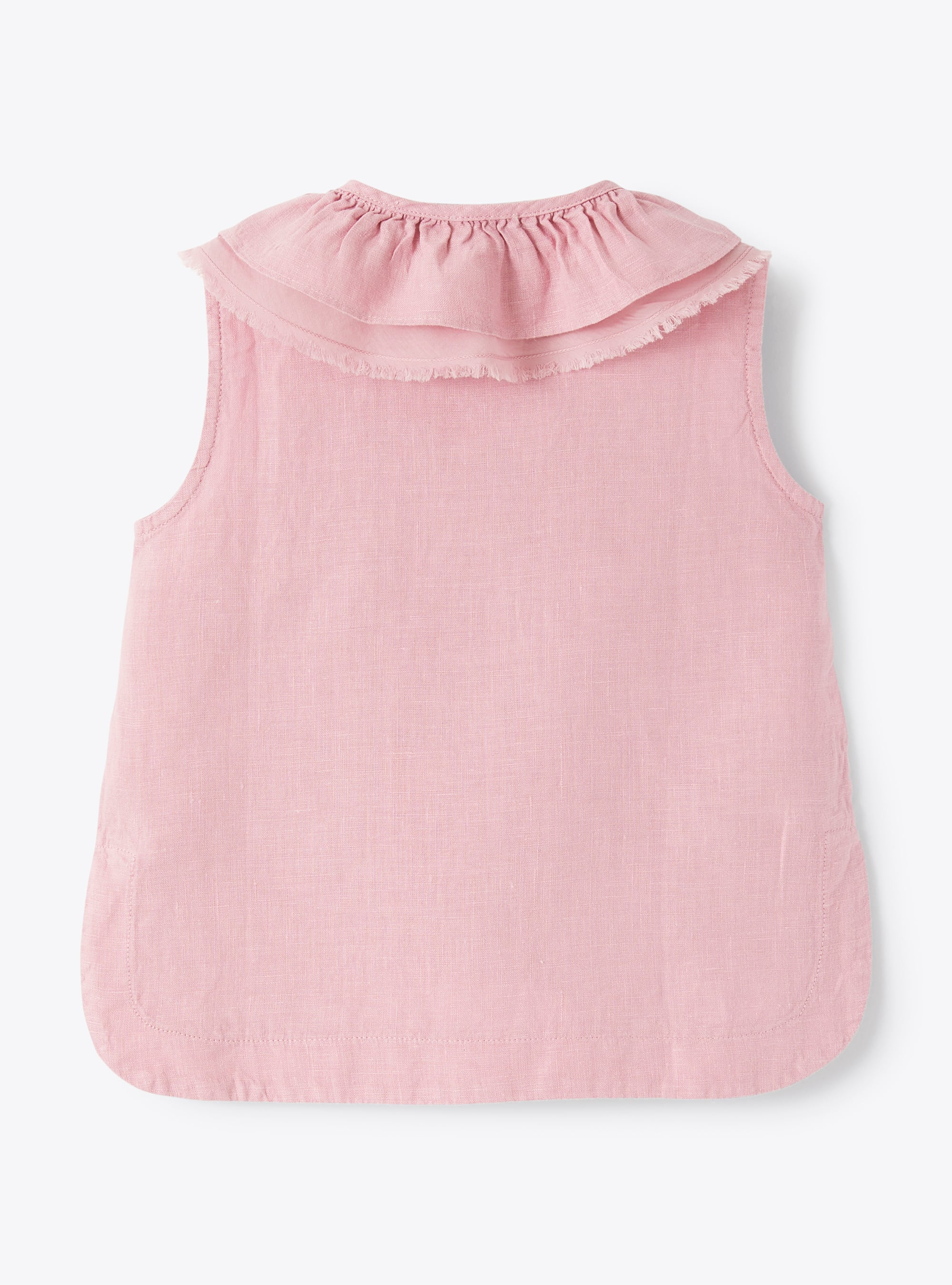 Pink linen shirt with ruffle - Pink | Il Gufo