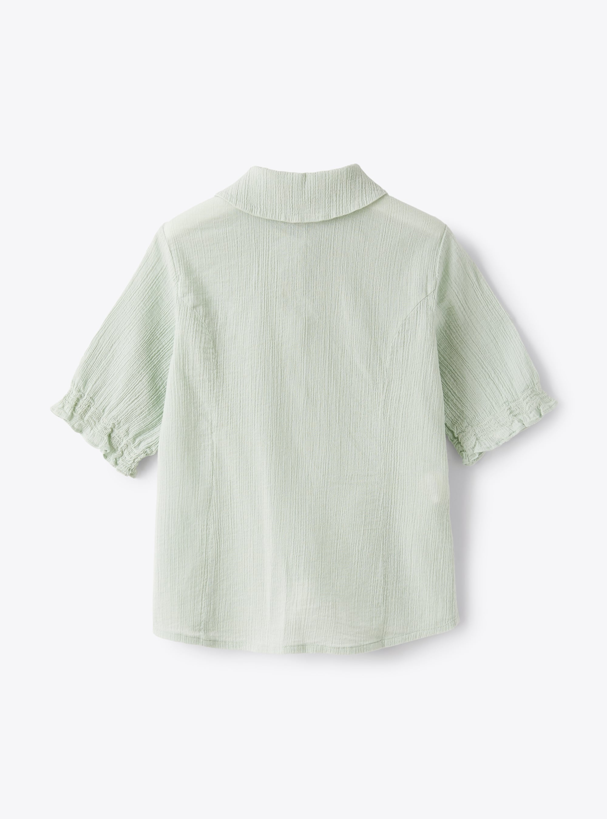 Shirt in green crépon canvas - Green | Il Gufo