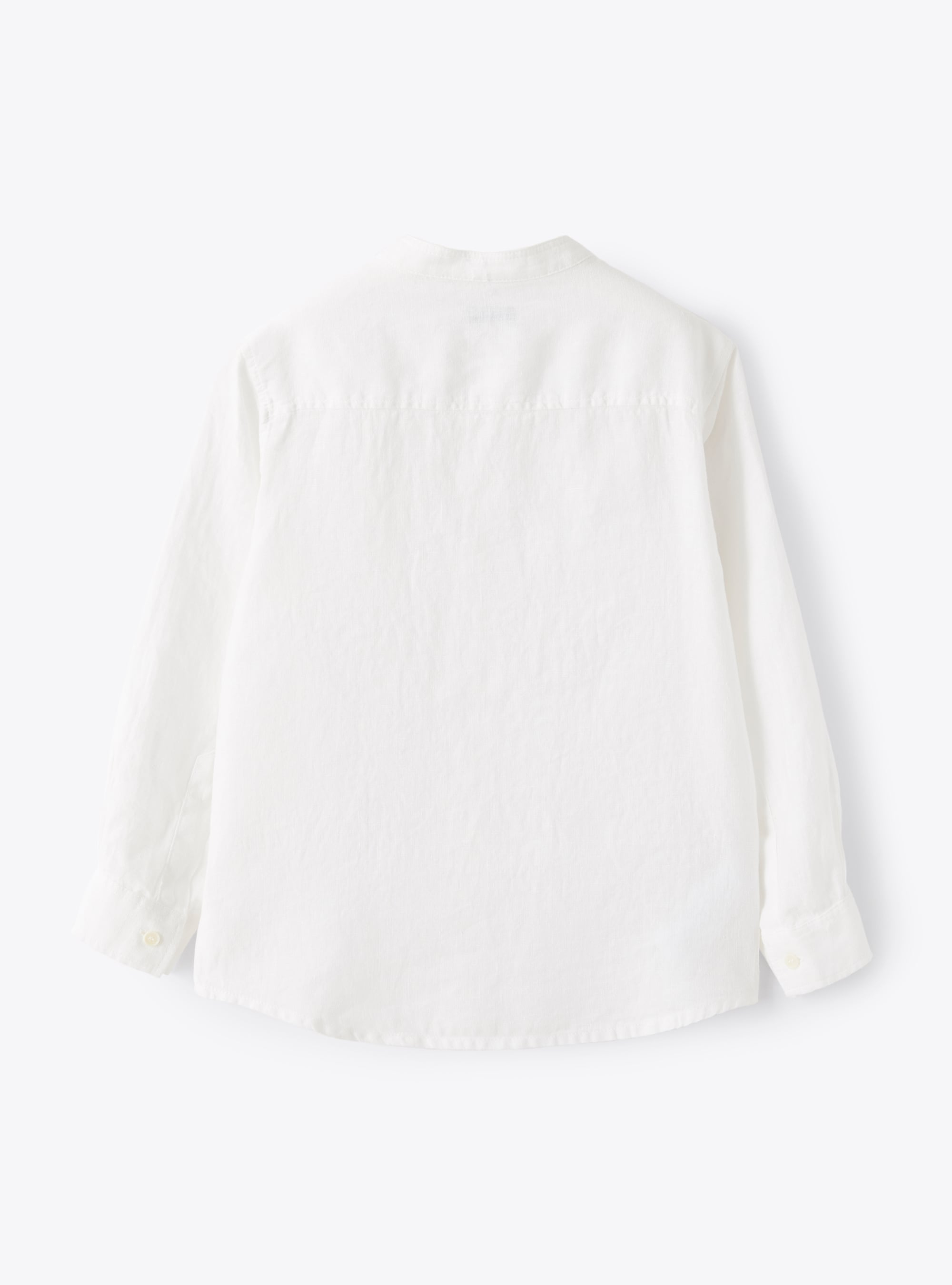 Camicia coreana in lino bianco - Bianco | Il Gufo