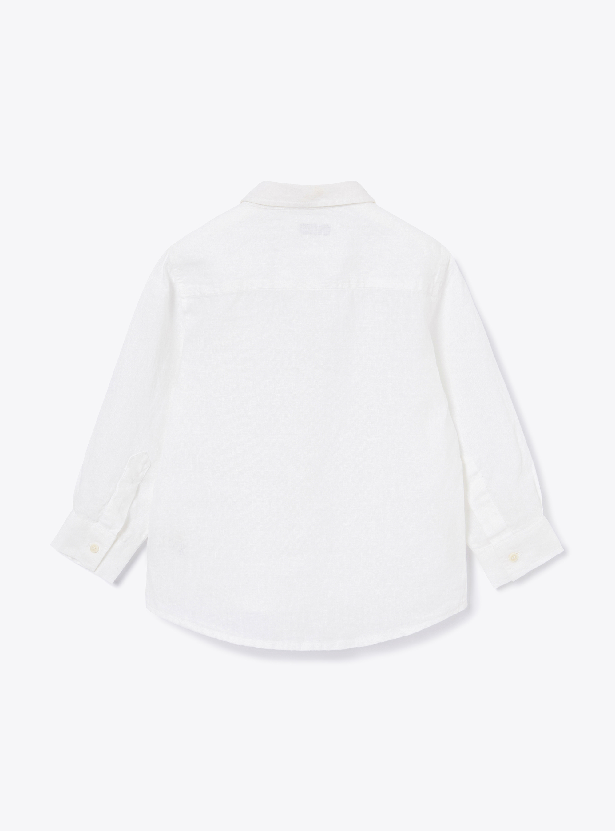 Regular-fit shirt in white linen - White | Il Gufo