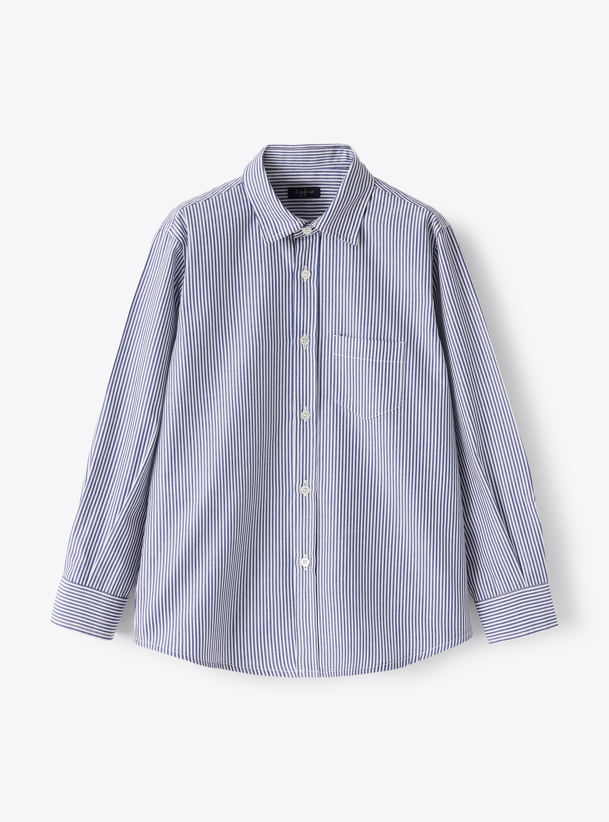 Regular-fit shirt with blue stripes - Blue | Il Gufo