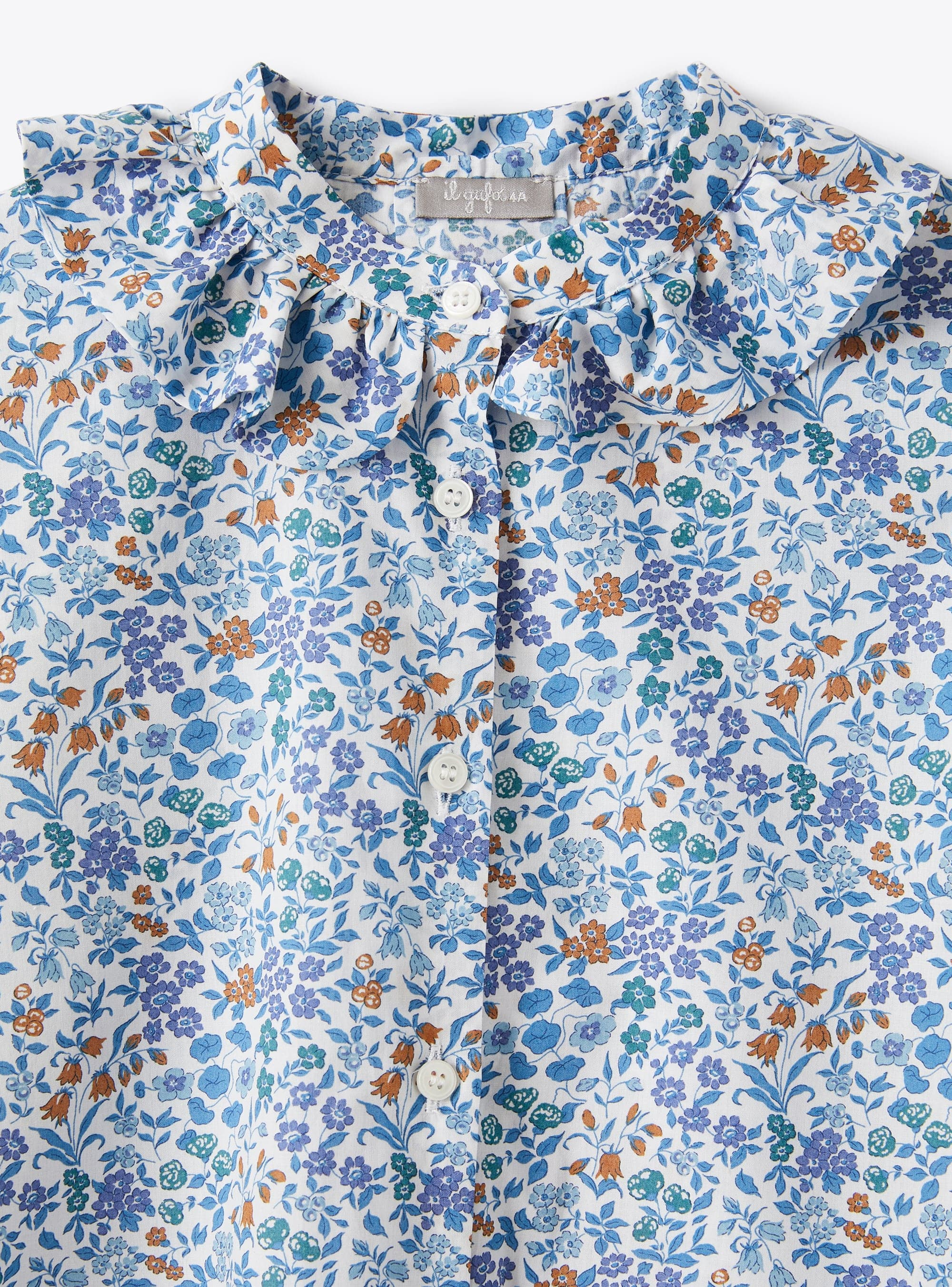 Shirt in Liberty Fabrics material - Light blue | Il Gufo