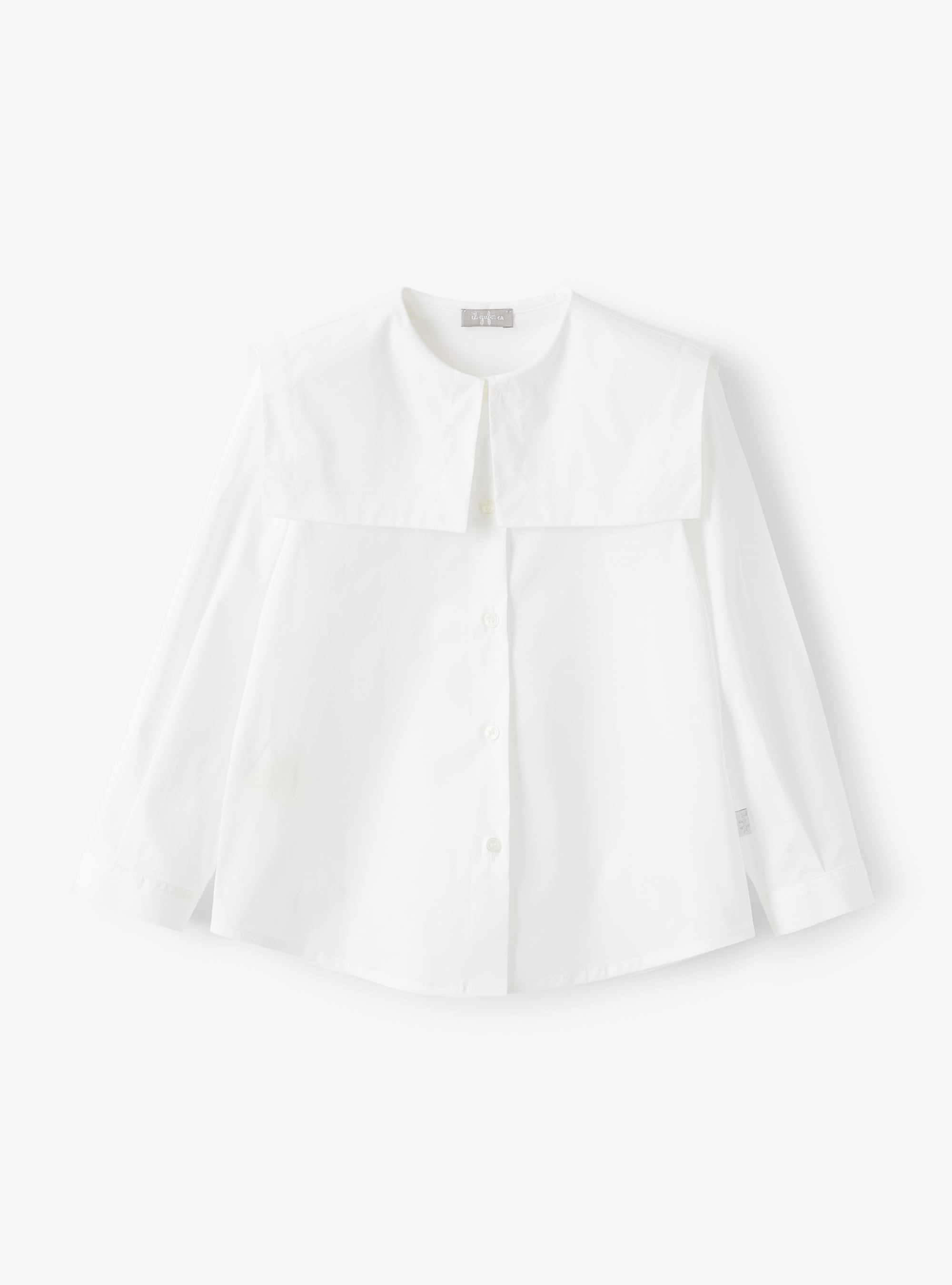 Poplin shirt with sailor collar - White | Il Gufo