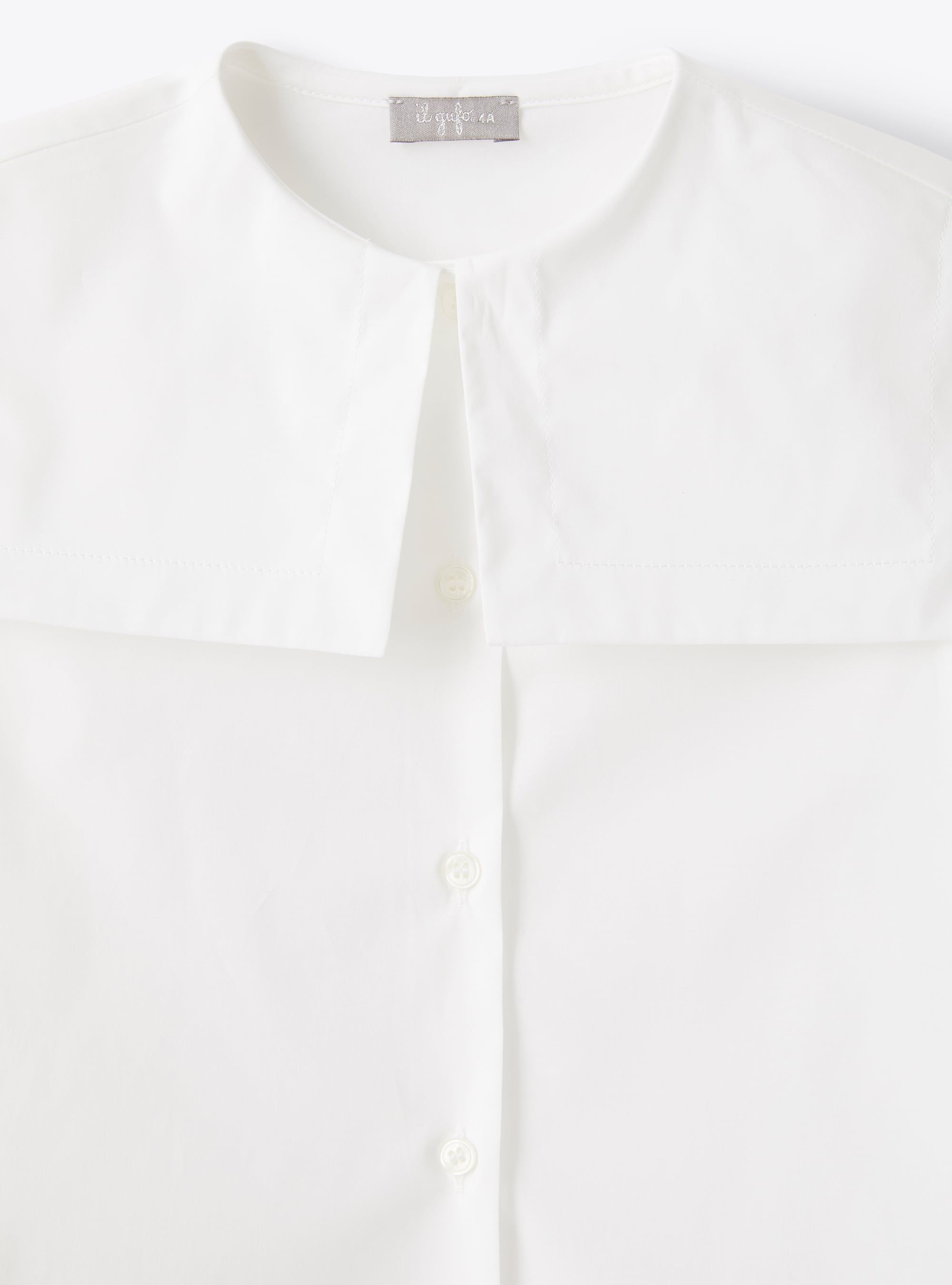 Chemise en popeline avec col marin - Blanc | Il Gufo