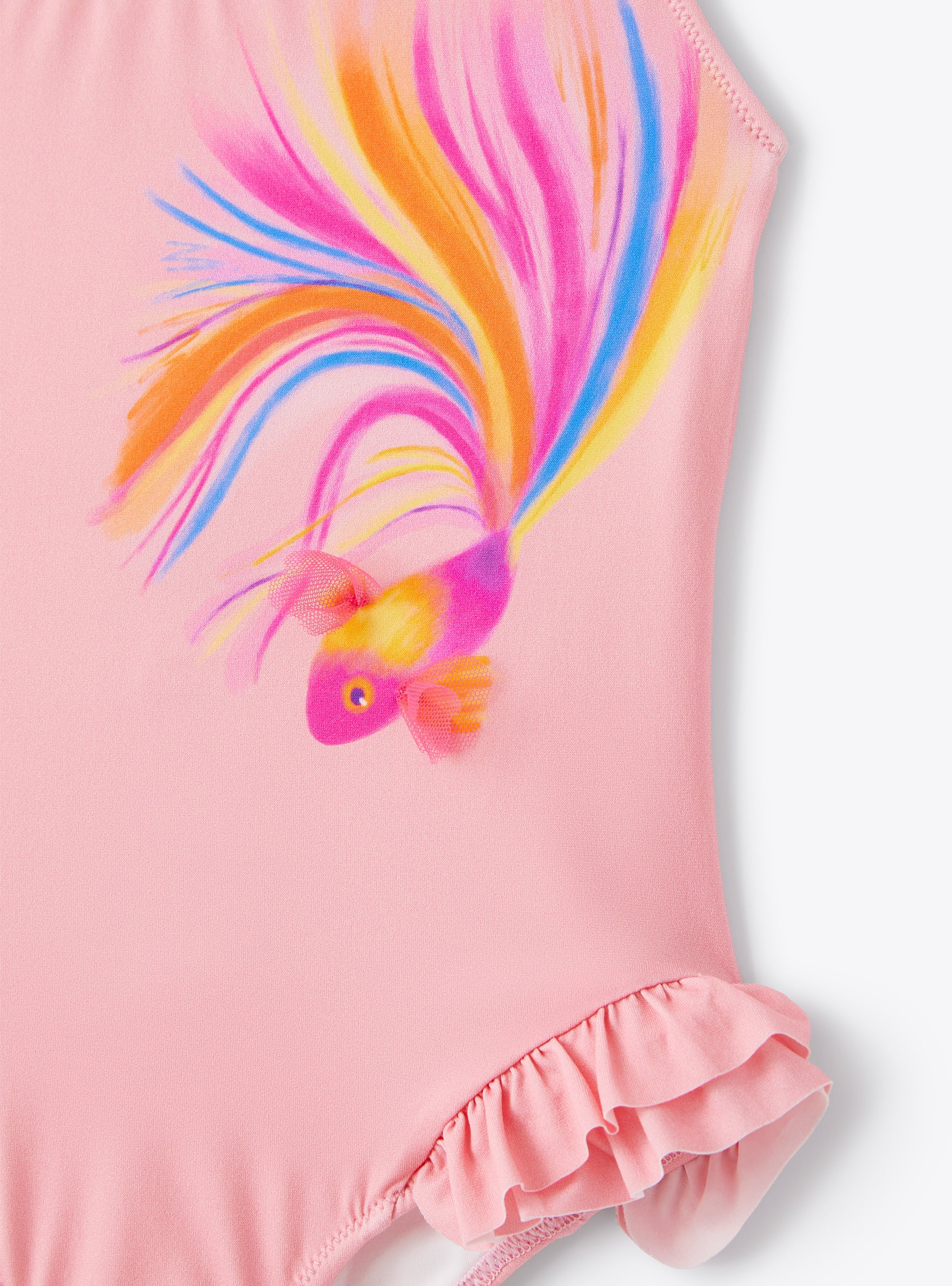 One-piece swimsuit with fish print - Fuchsia | Il Gufo