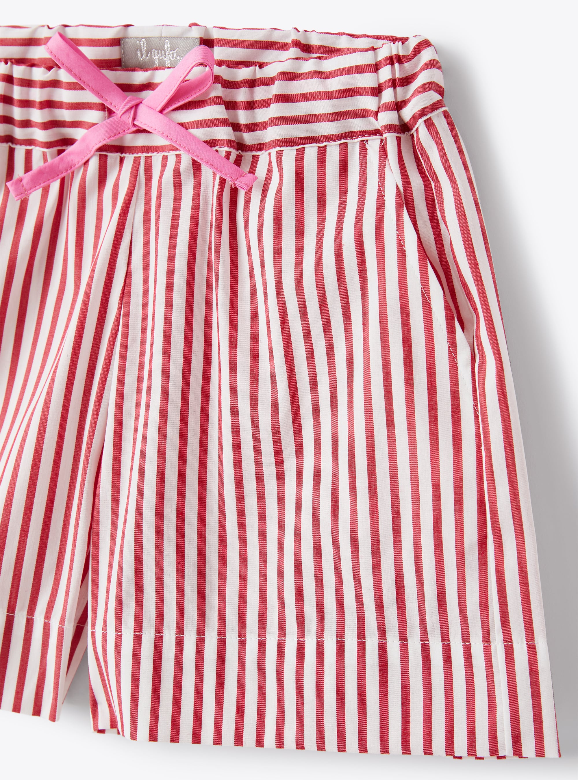Two-piece set in striped cotton - Red | Il Gufo