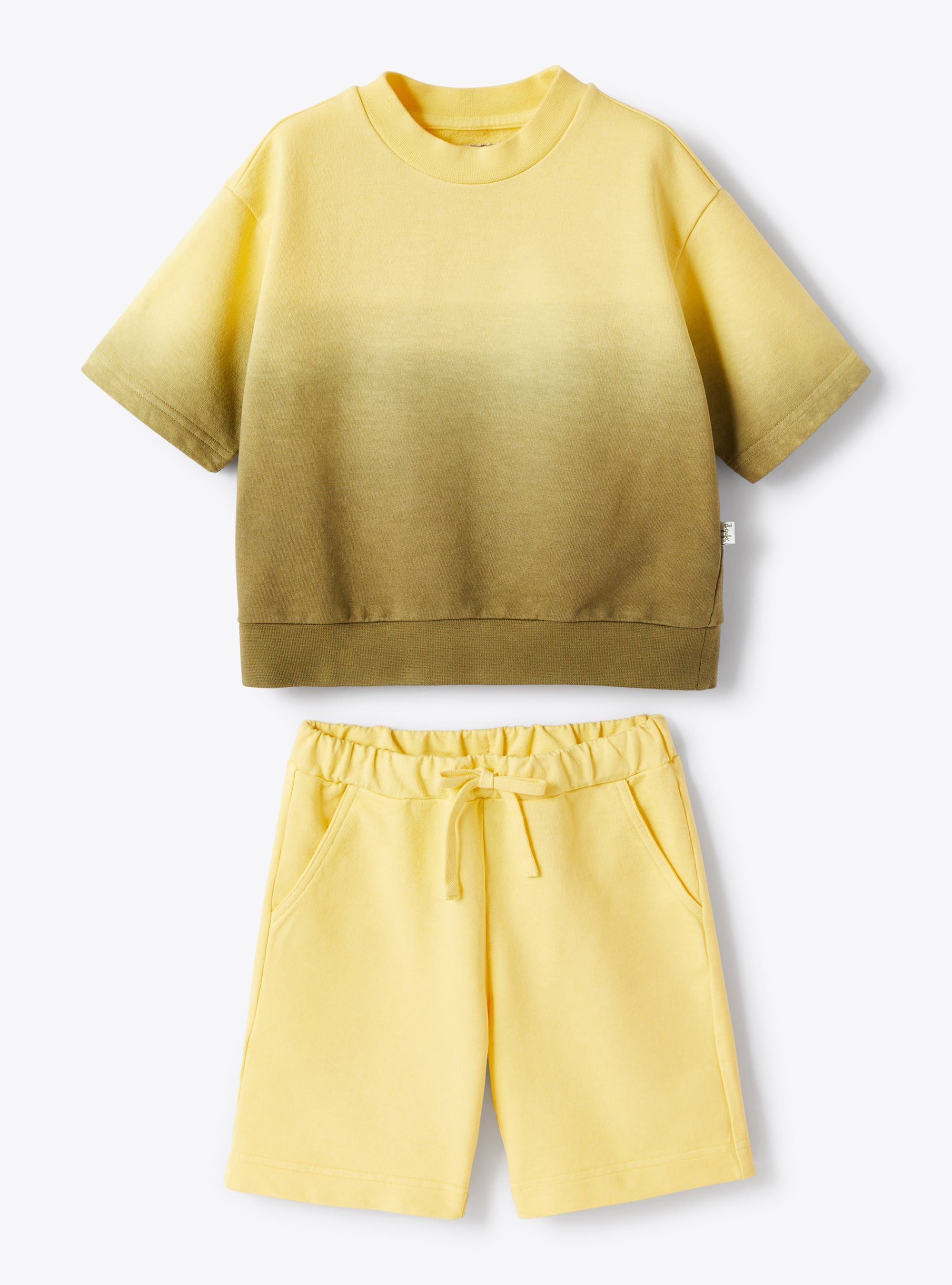 Fleece set with bermuda shorts - Yellow | Il Gufo
