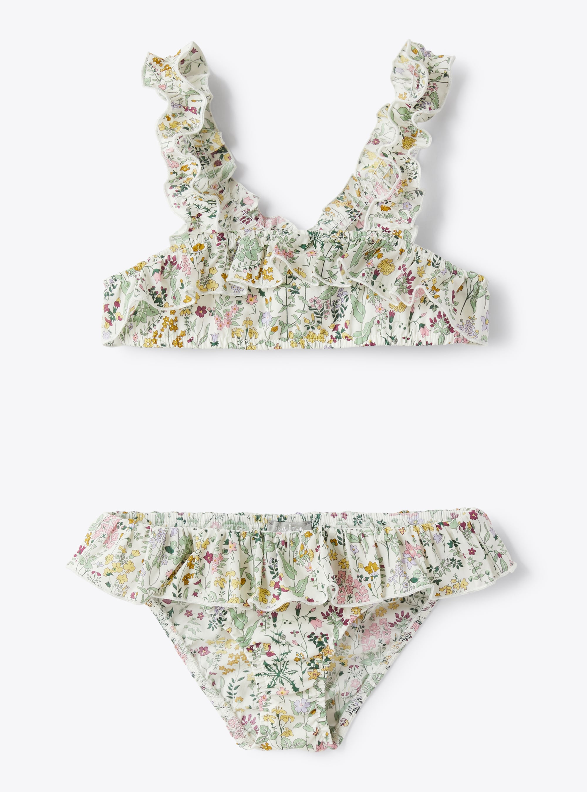 Two-piece swimsuit in Liberty Fabrics material - Yellow | Il Gufo