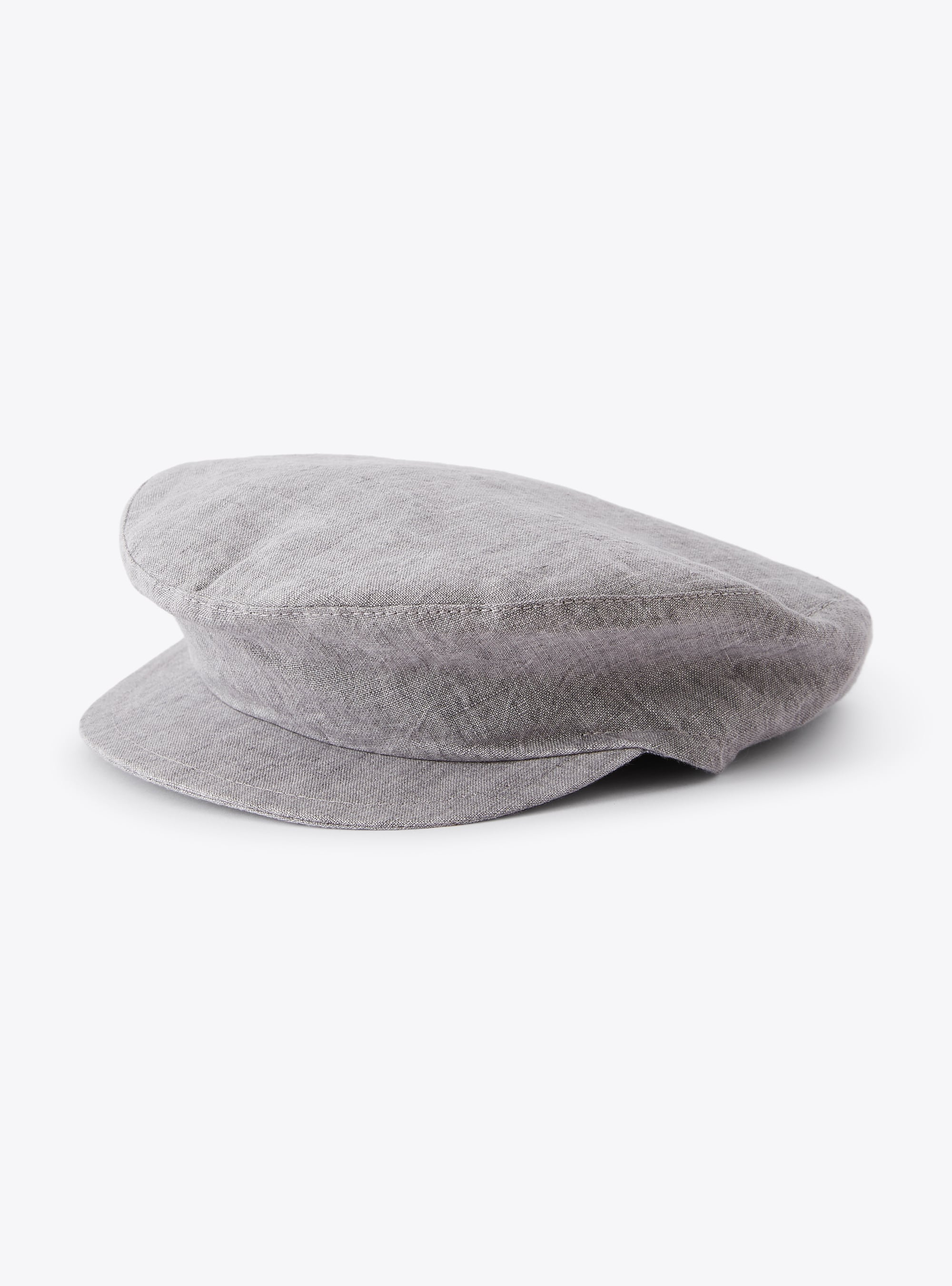 Flat cap in grey linen - Grey | Il Gufo