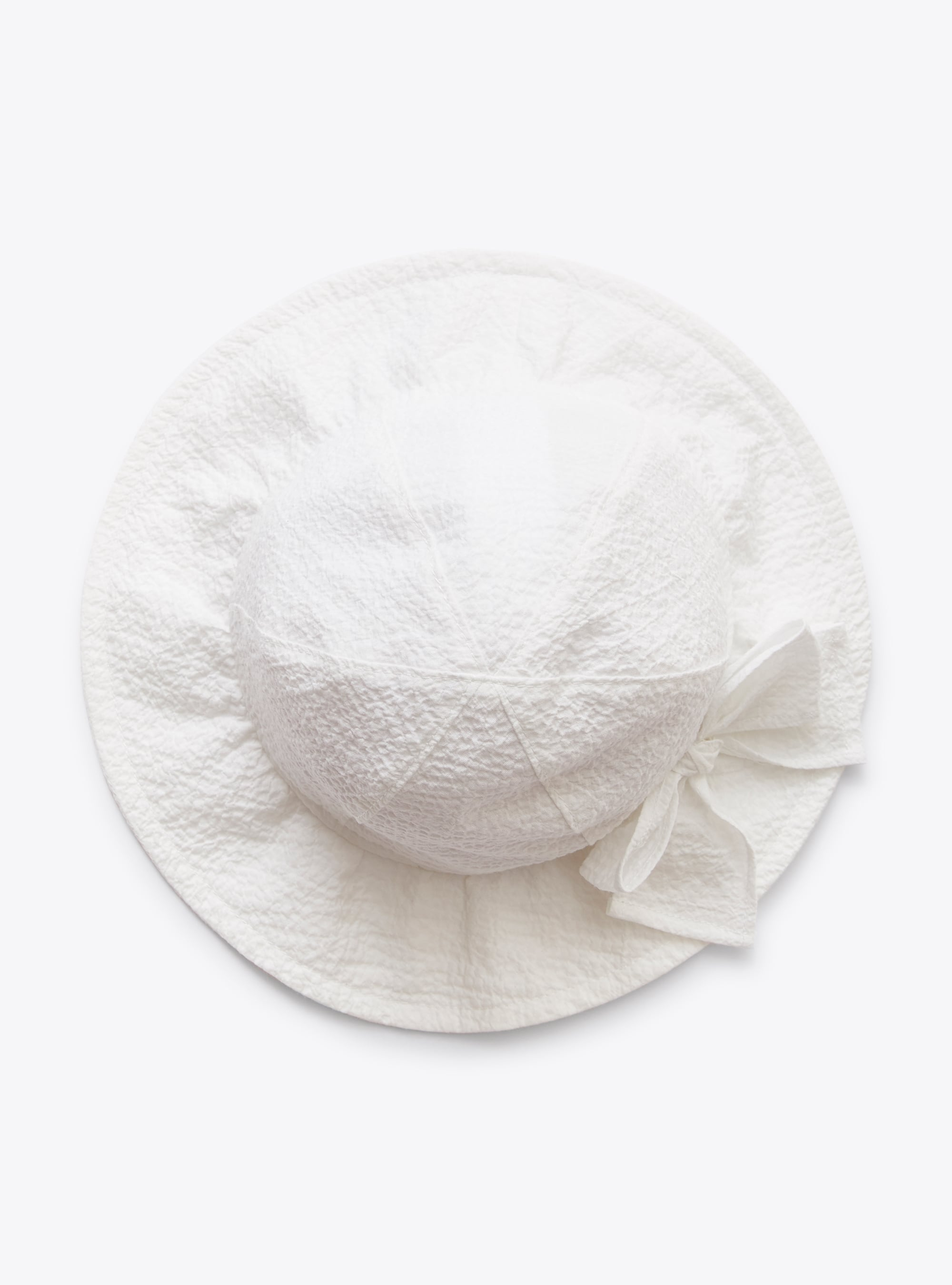 Hat in textured white cotton - White | Il Gufo