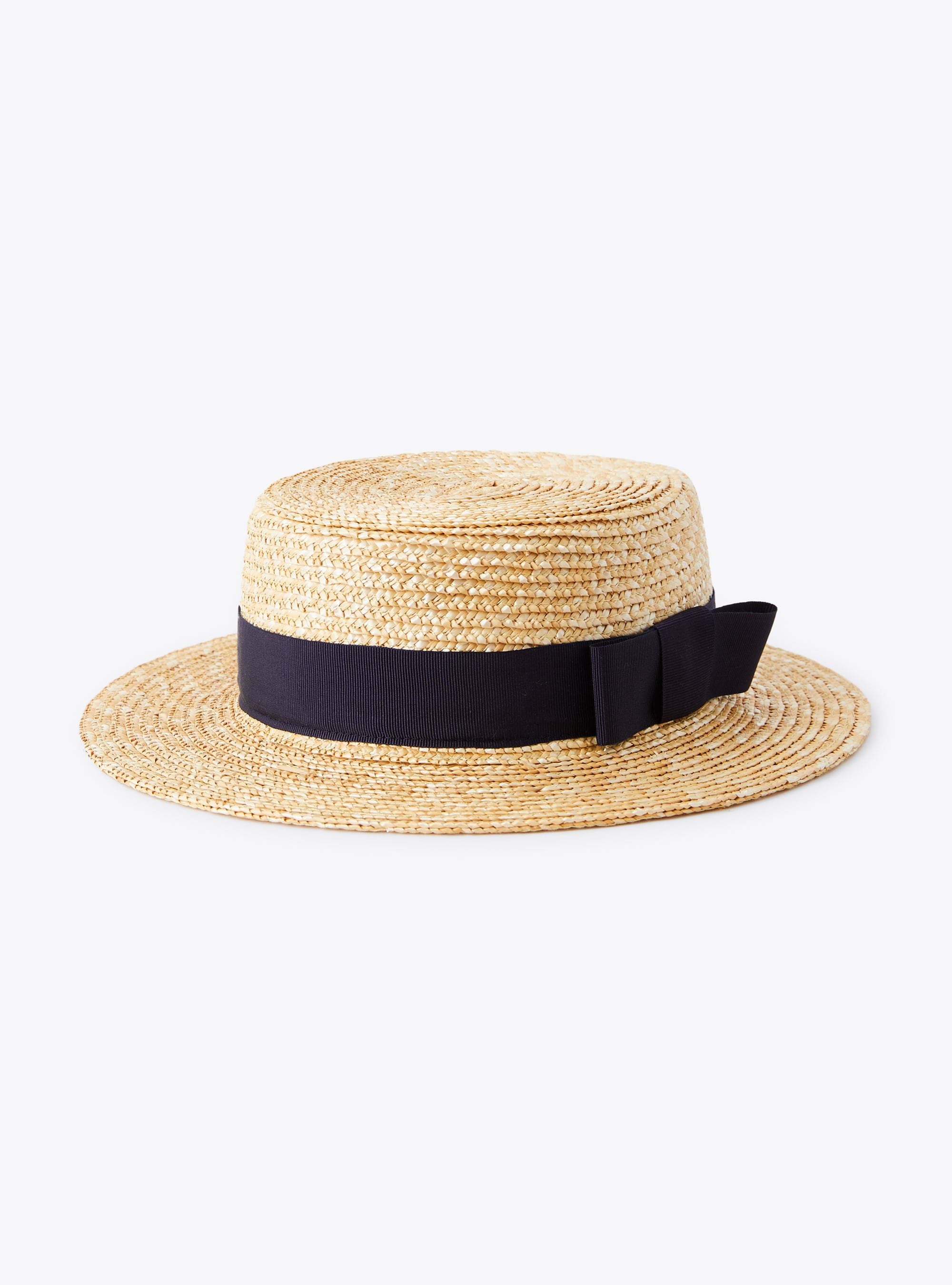 Raffia hat with blue grosgrain - Beige | Il Gufo