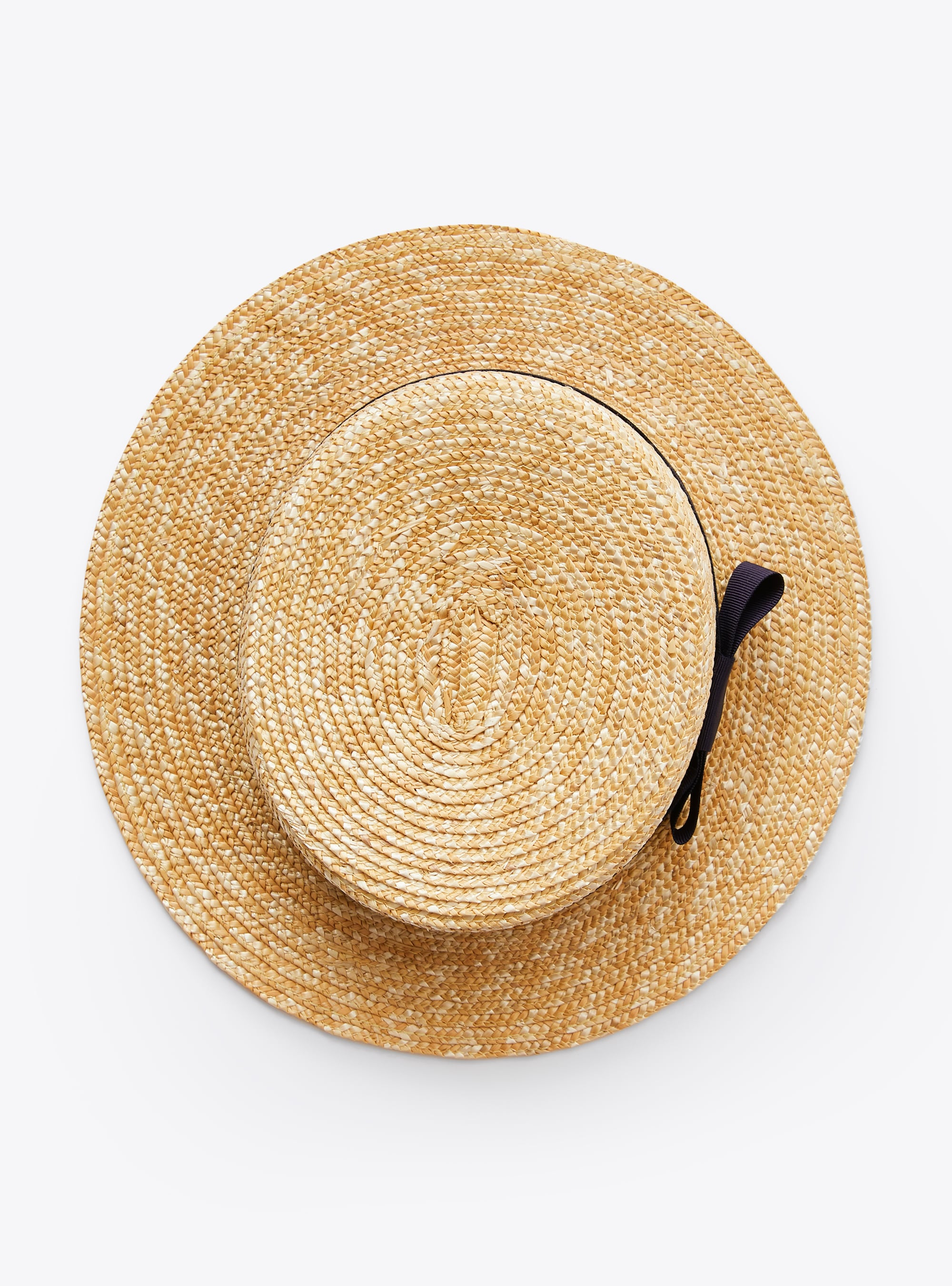 Chapeau en raphia avec gros grain bleu - Beige | Il Gufo