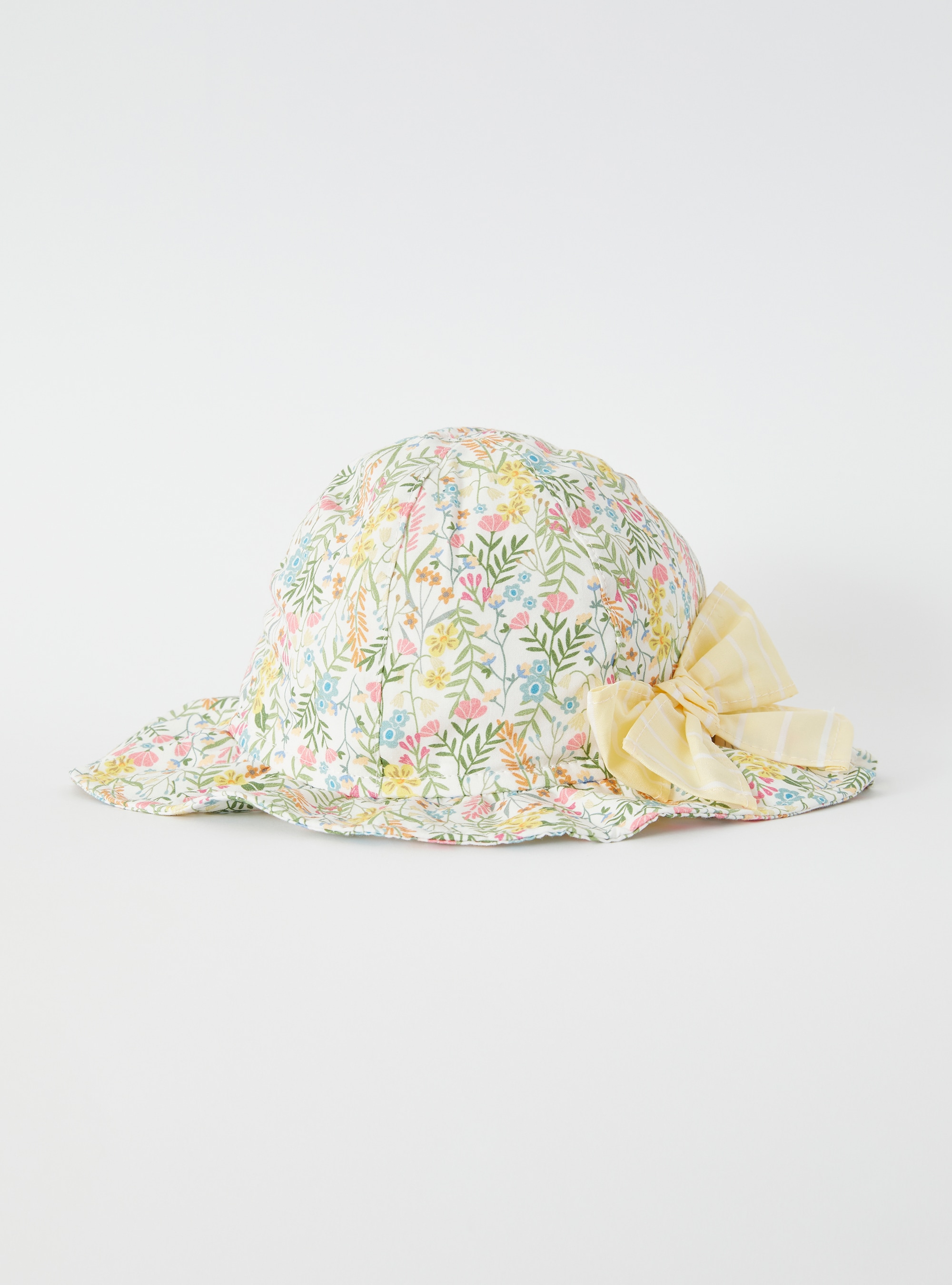 Cotton hat with floral print - Green | Il Gufo