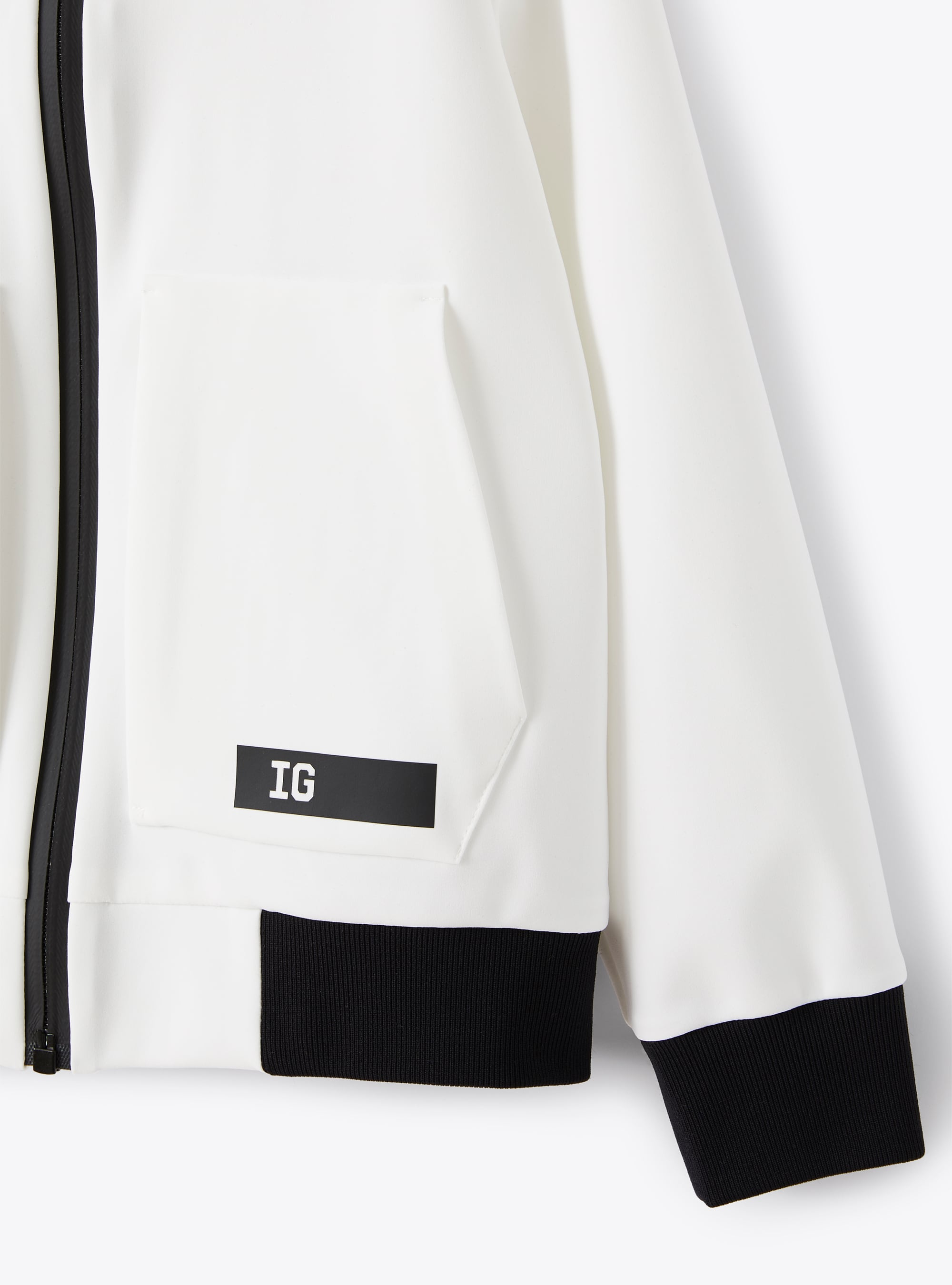 Jacket in Sensitive®Fabrics material with zip front - White | Il Gufo