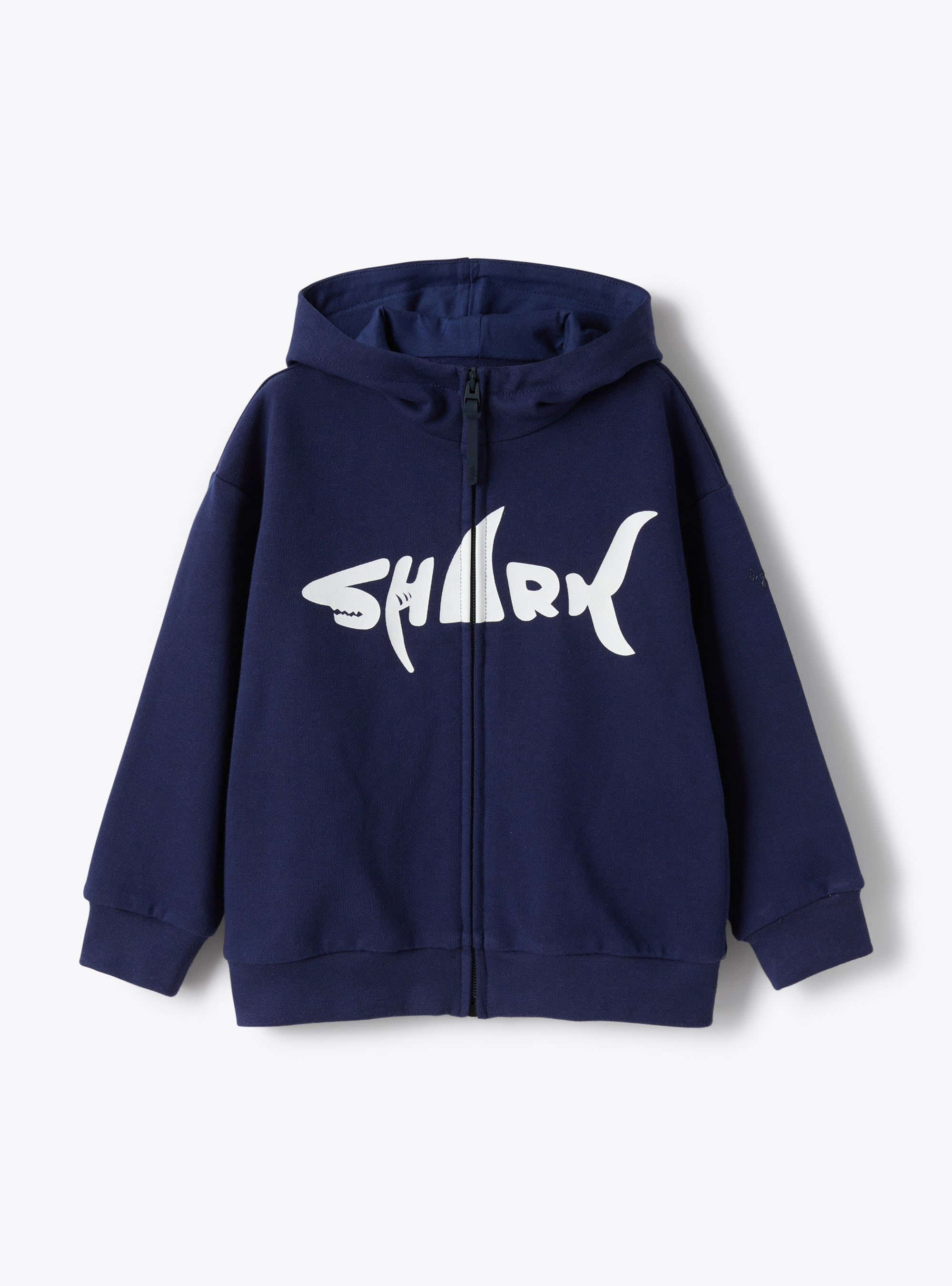 Zip-front sweatshirt with shark print - Sweatshirts - Il Gufo