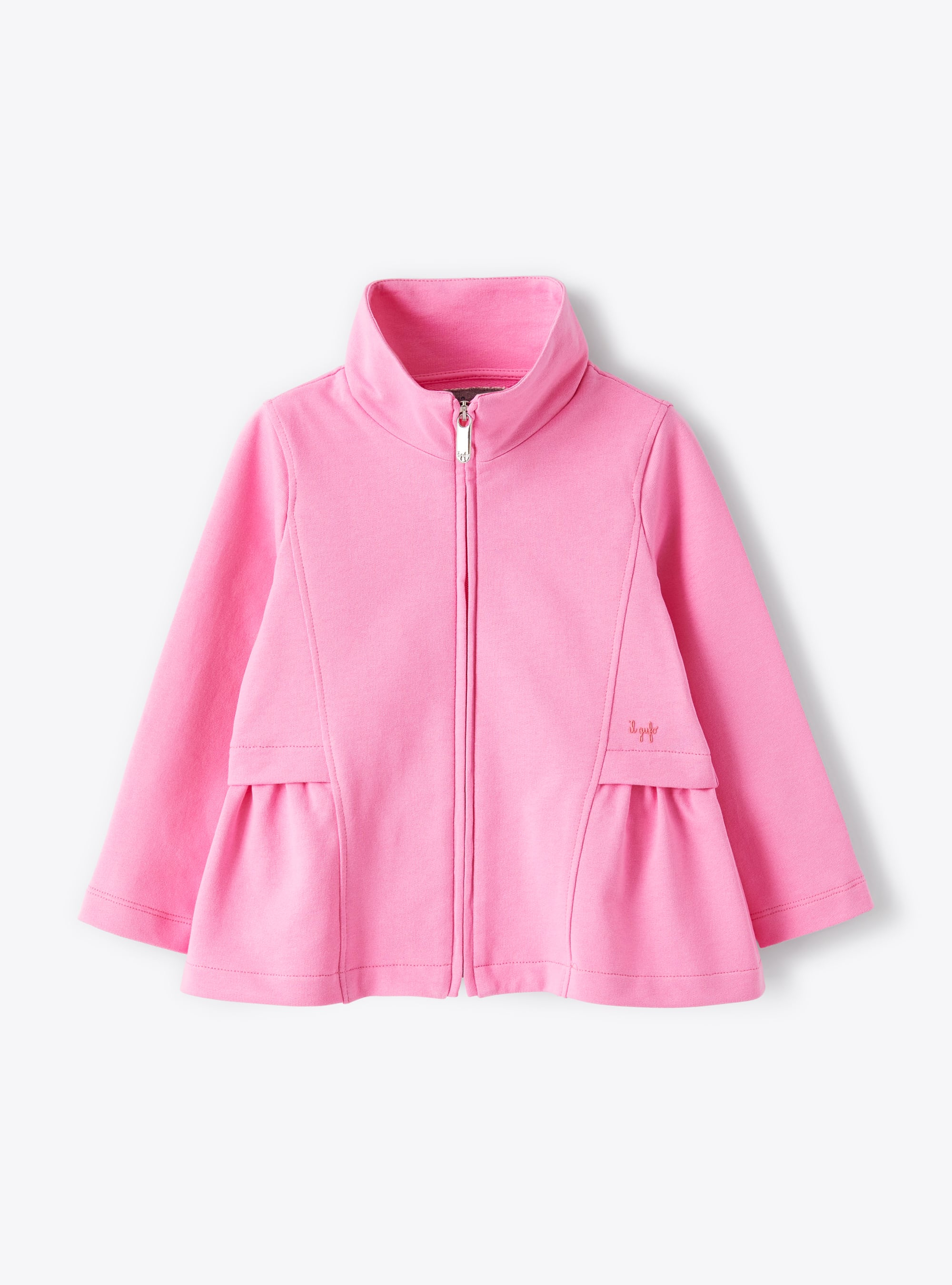 Fleece jacket with zip front - Pink | Il Gufo