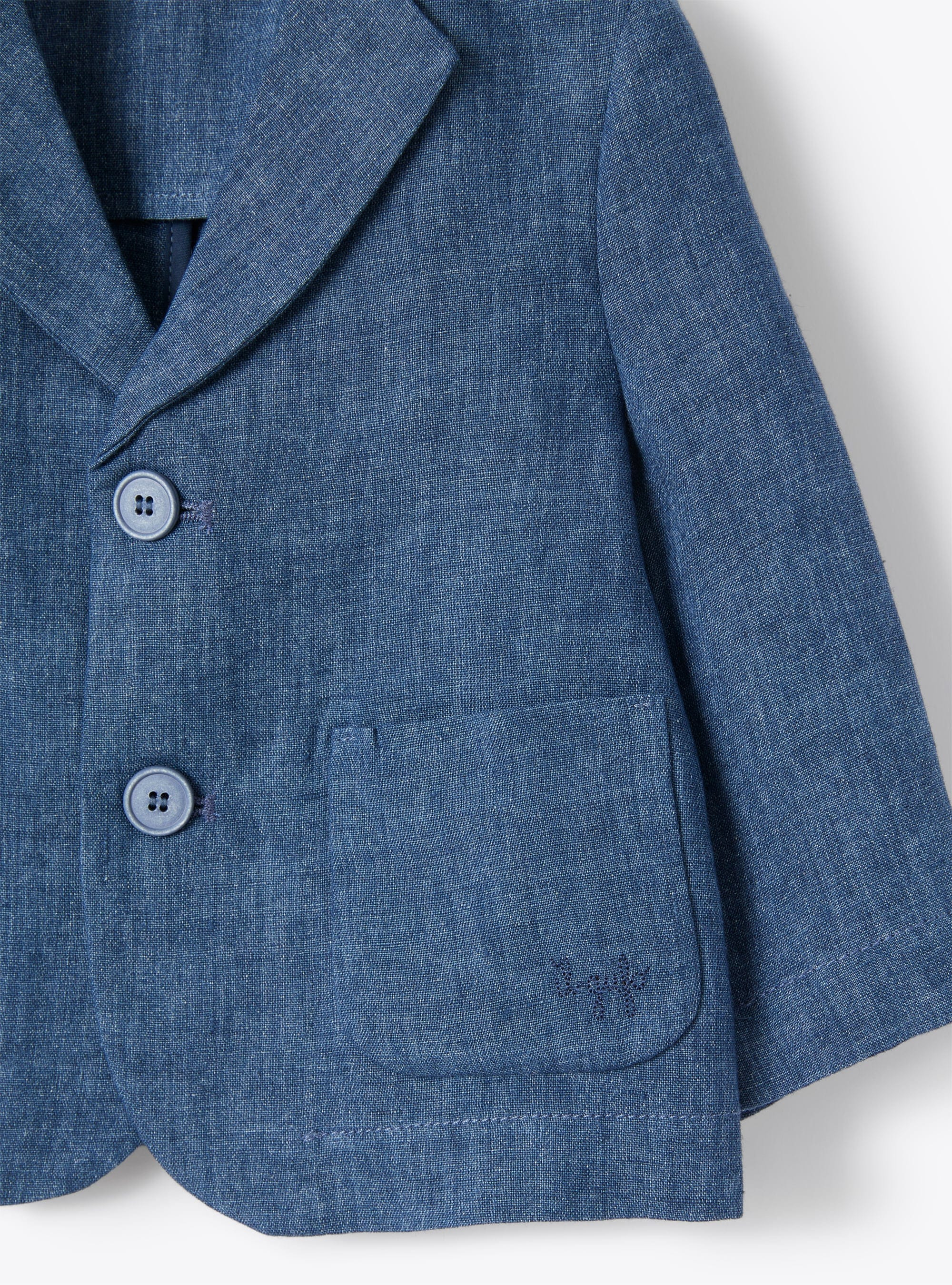 Blue linen blazer - Blue | Il Gufo