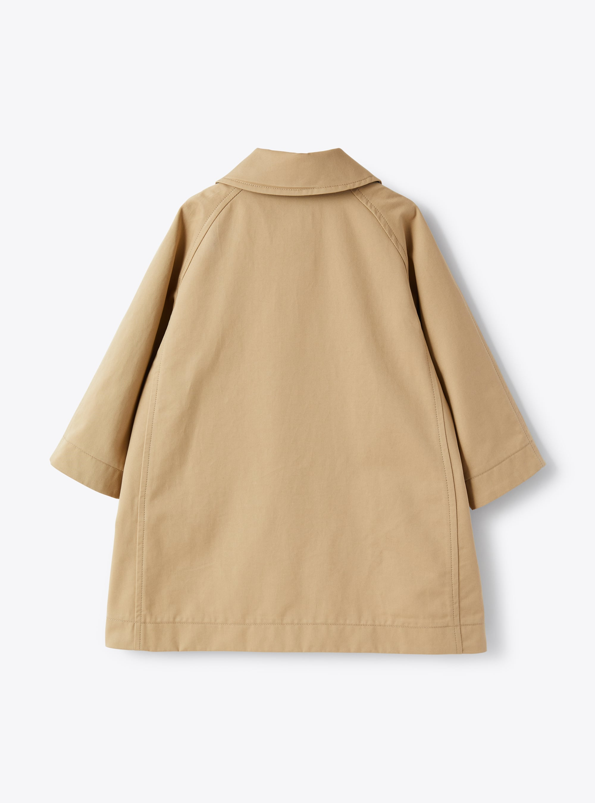 Trench coat in gabardine with floral trim - Beige | Il Gufo