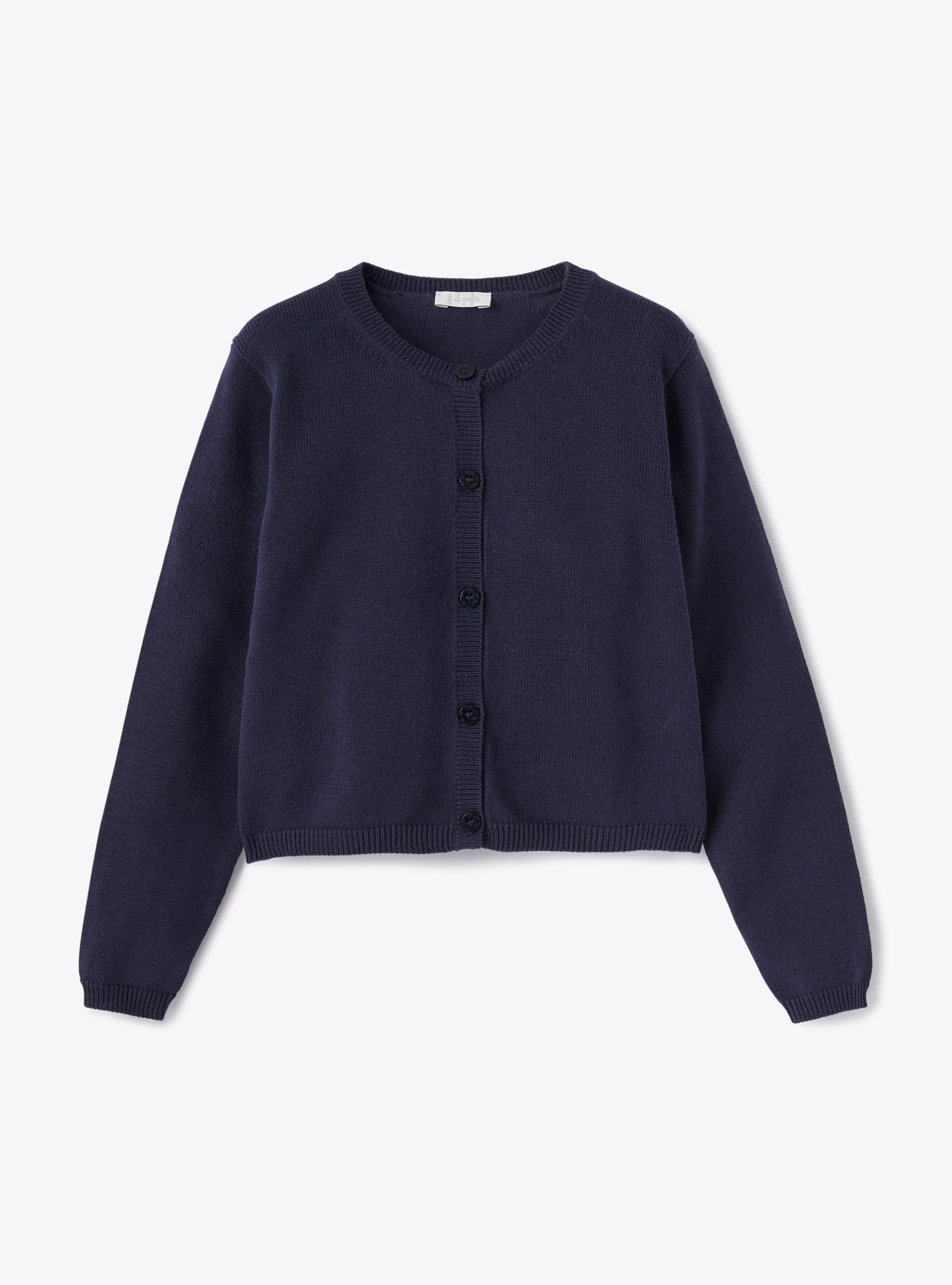 Cardigan in blue organic cotton - Sweaters - Il Gufo