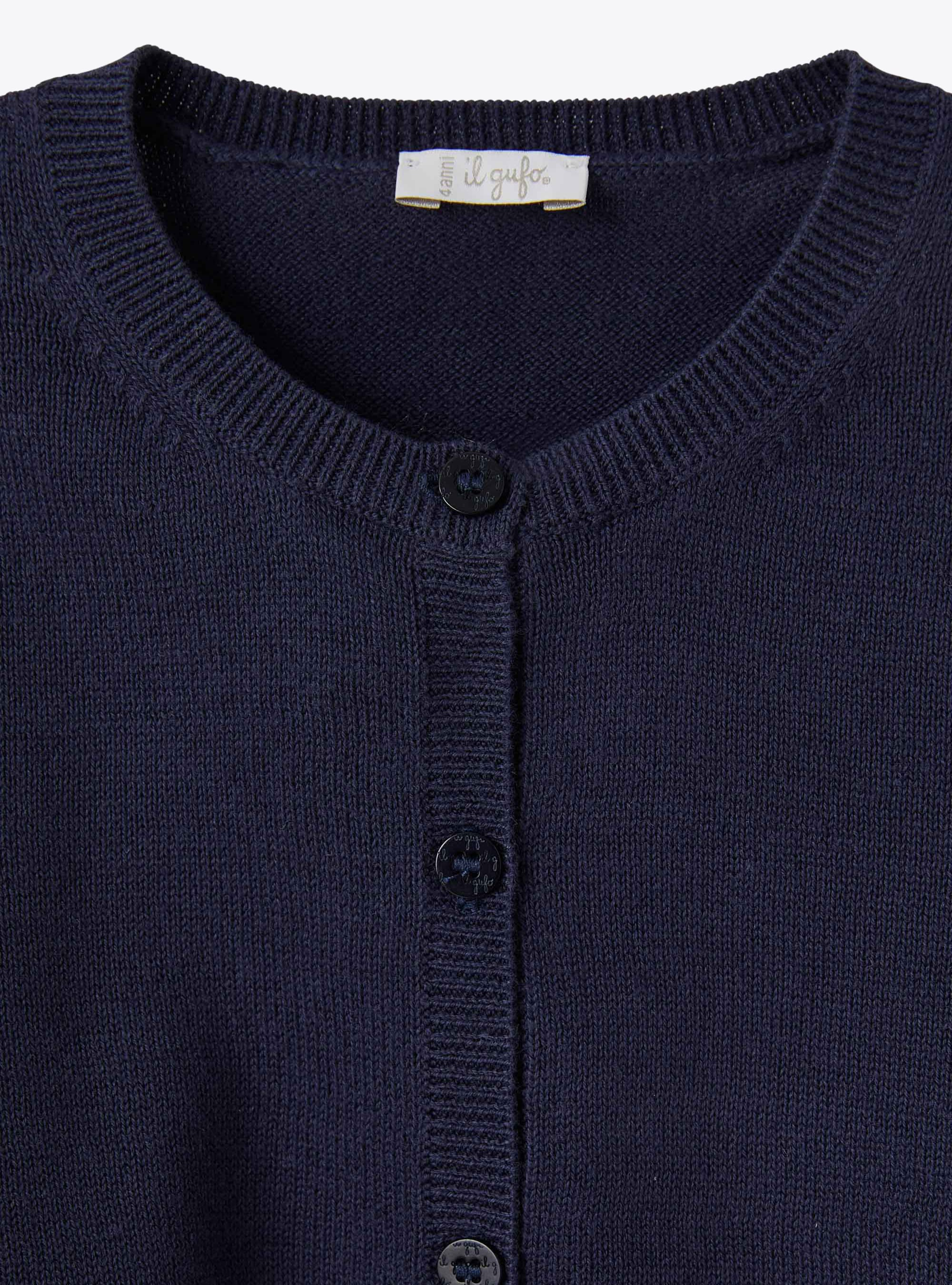Cardigan in blue organic cotton - Blue | Il Gufo