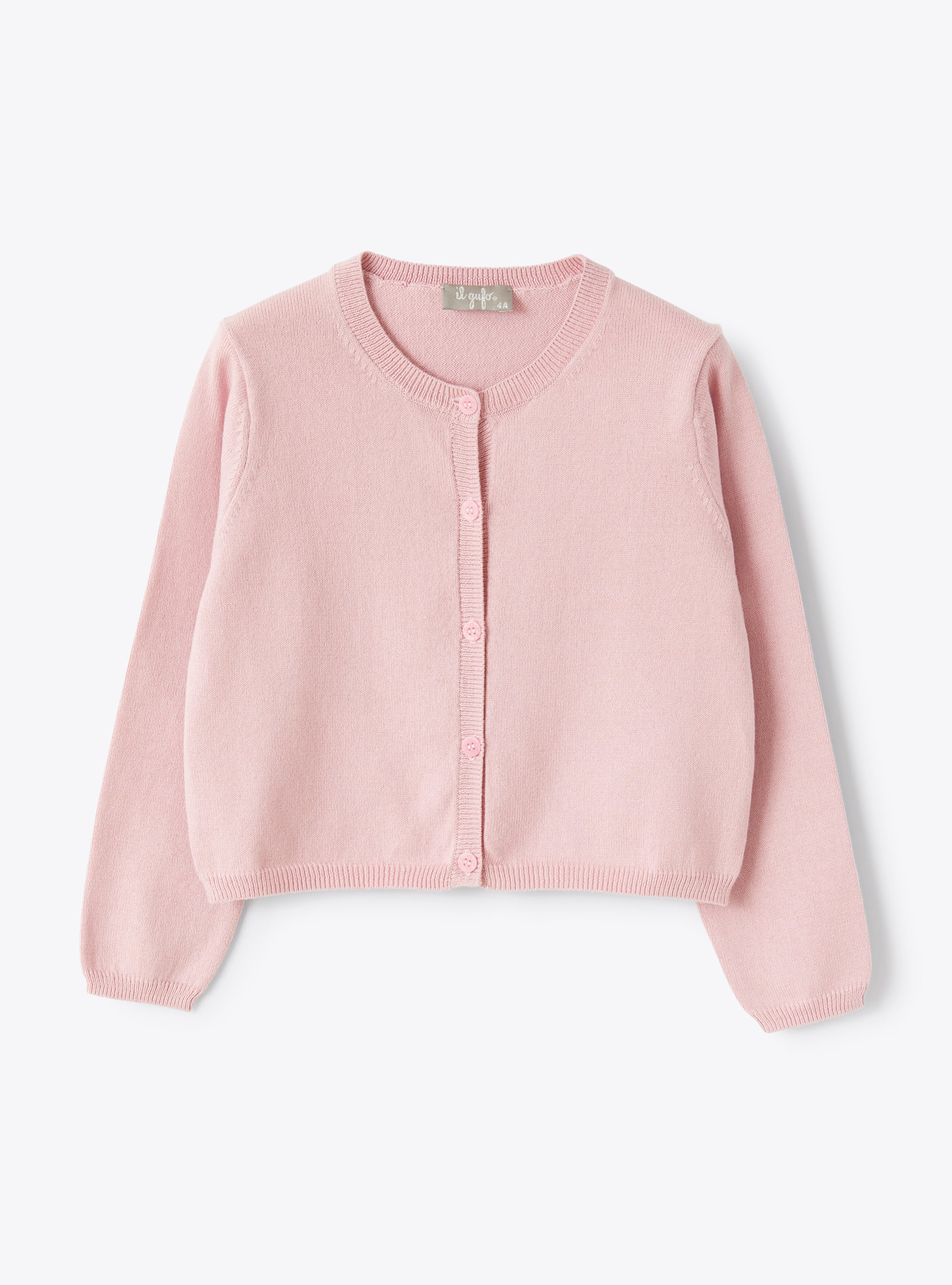 Cardigan in pink organic cotton - Pink | Il Gufo
