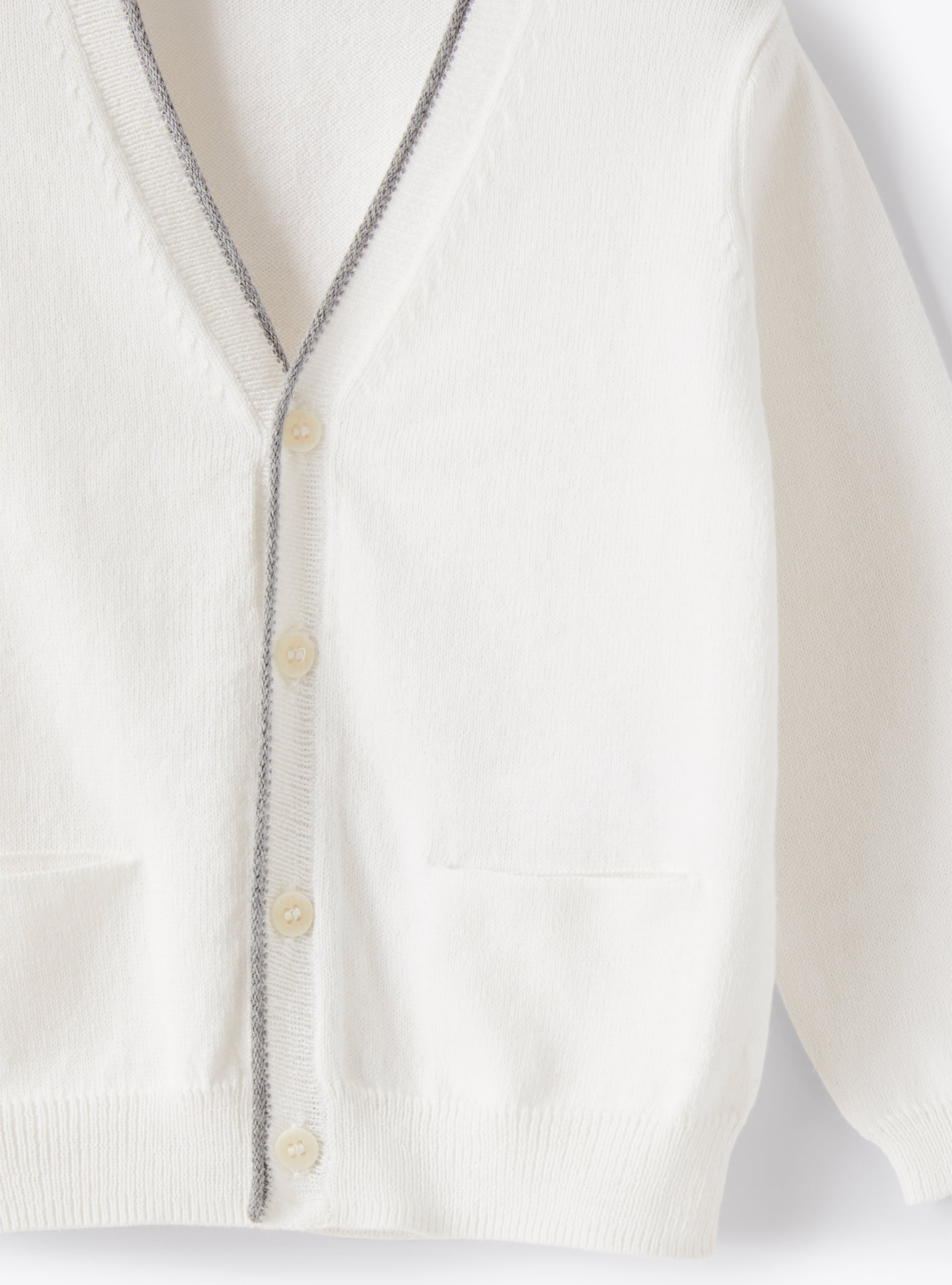White cardigan in organic cotton - White | Il Gufo