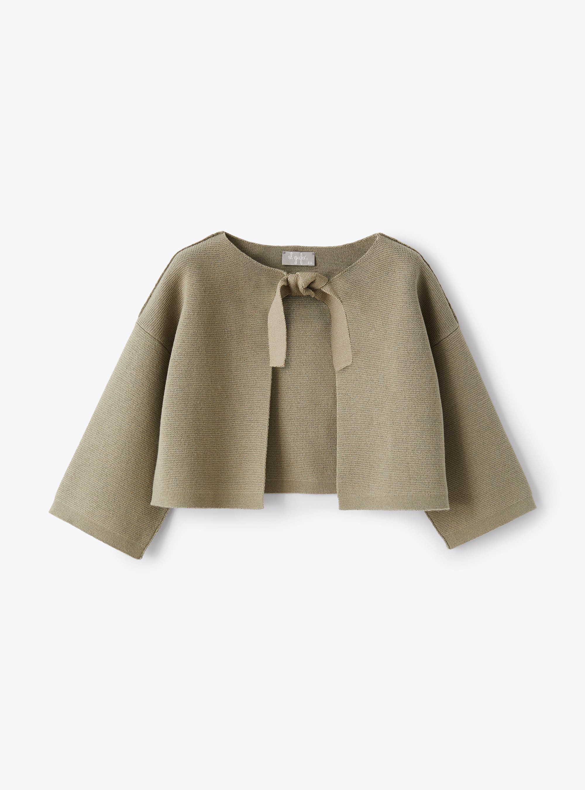 Cardigan in organic cotton with bow - Sweaters - Il Gufo