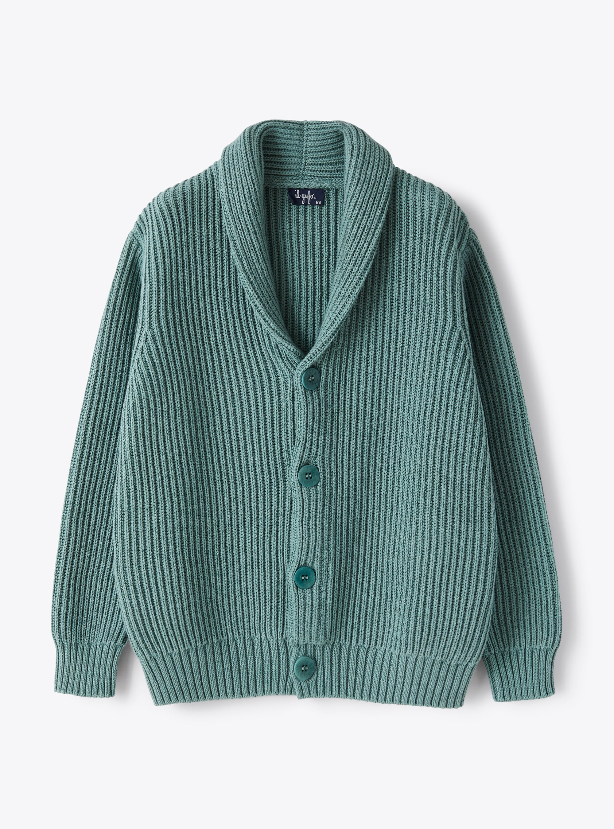 Cardigan in organic green cotton - Sweaters - Il Gufo