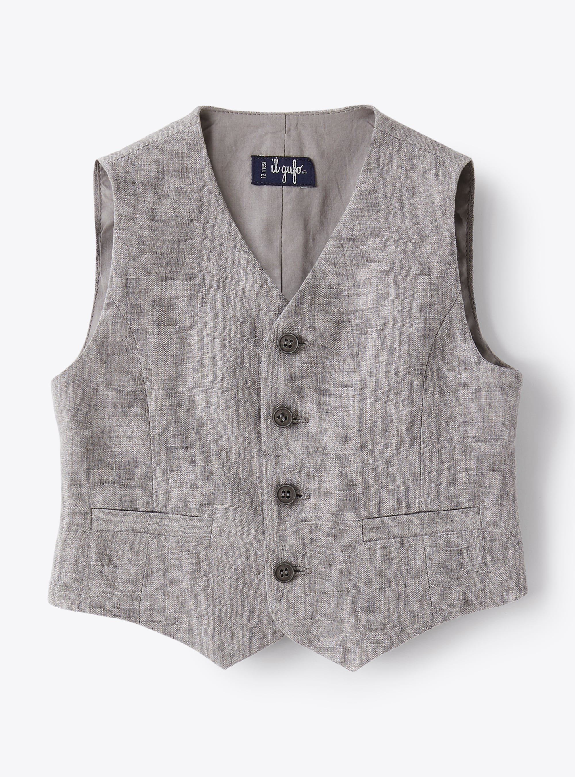Grey linen waistcoat - Sweaters - Il Gufo