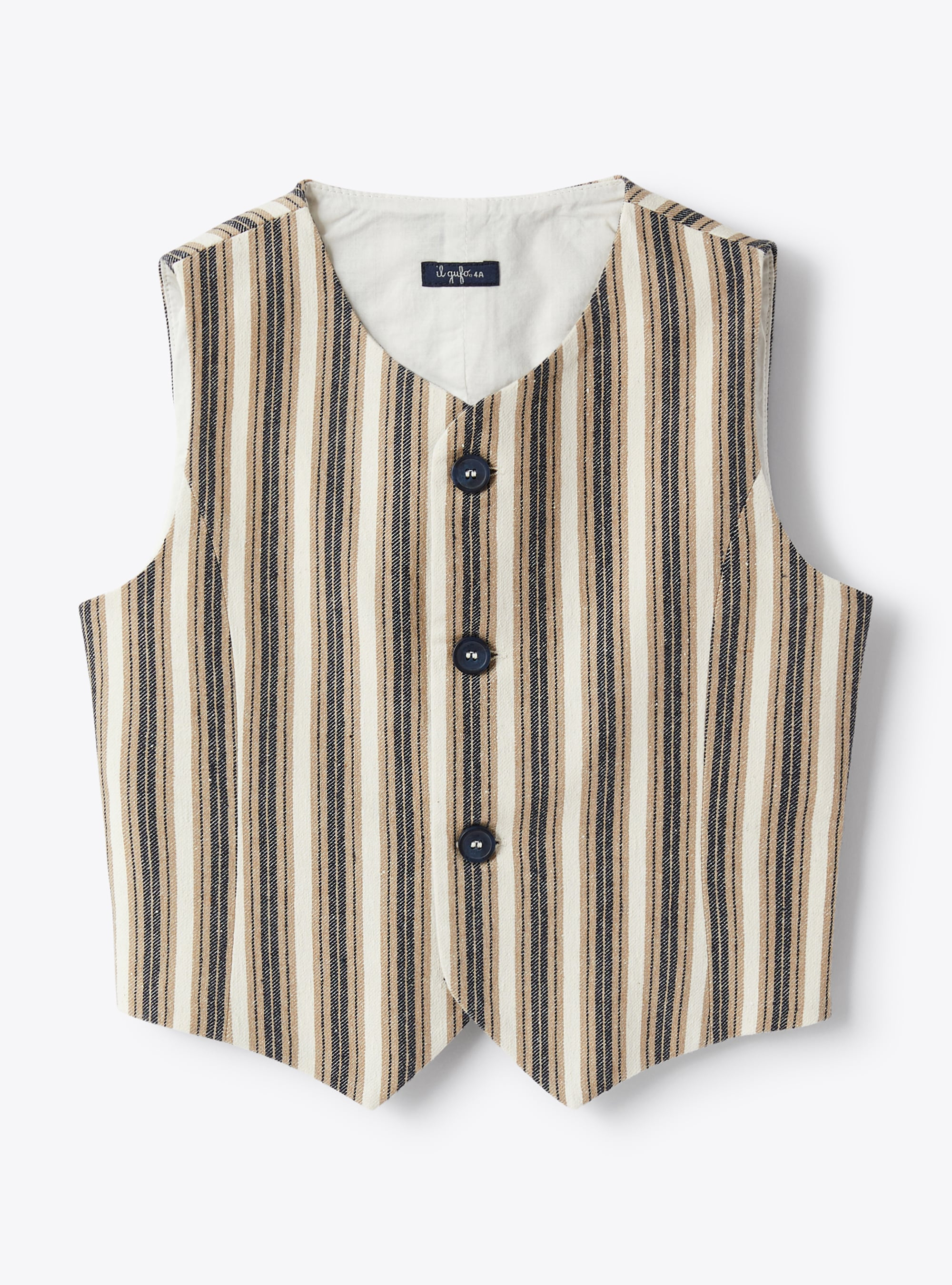 Waistcoat in a cotton blend with a stripe print - Sweaters - Il Gufo
