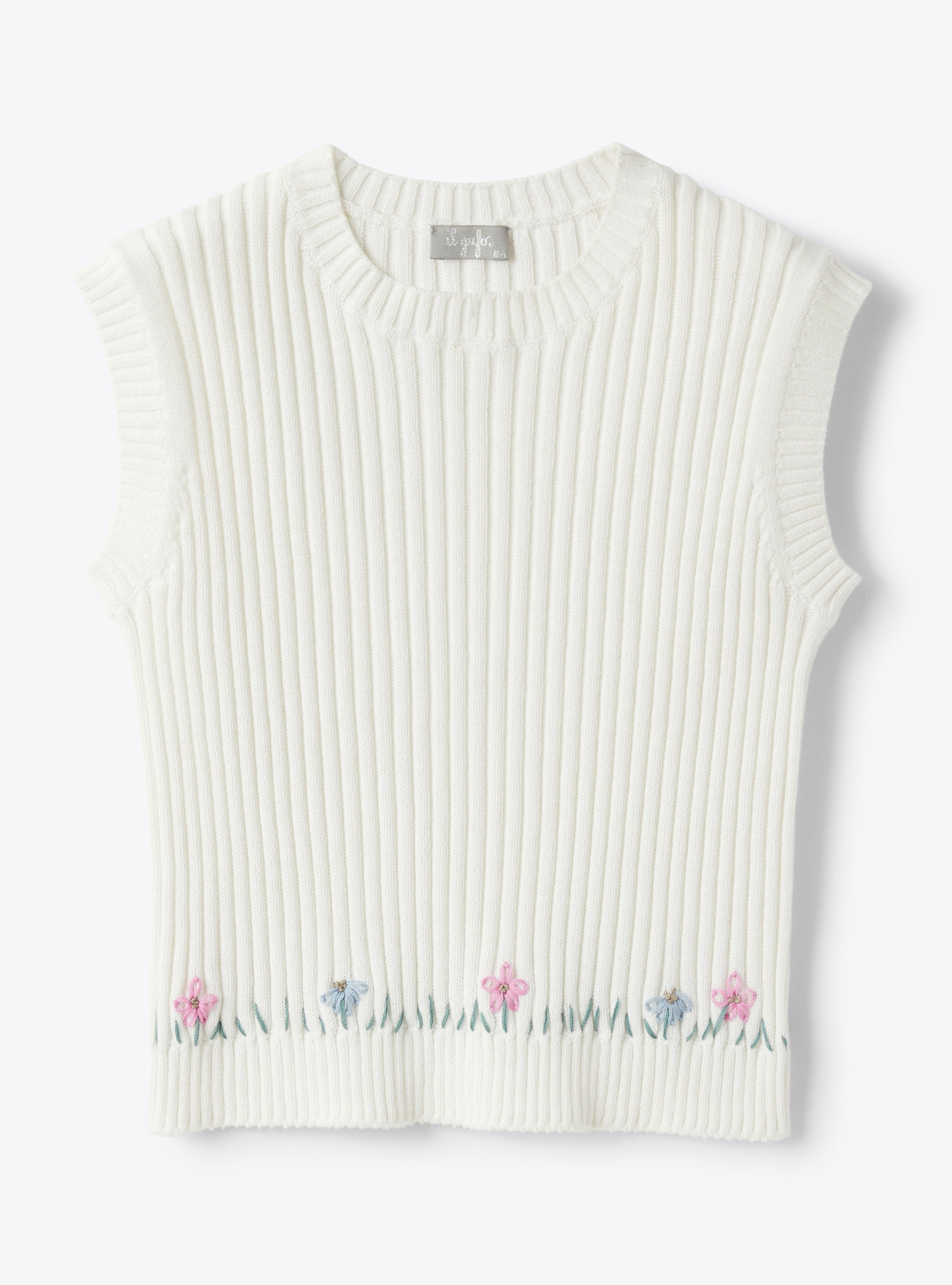 Waistcoat in embroidered organic cotton - Sweaters - Il Gufo