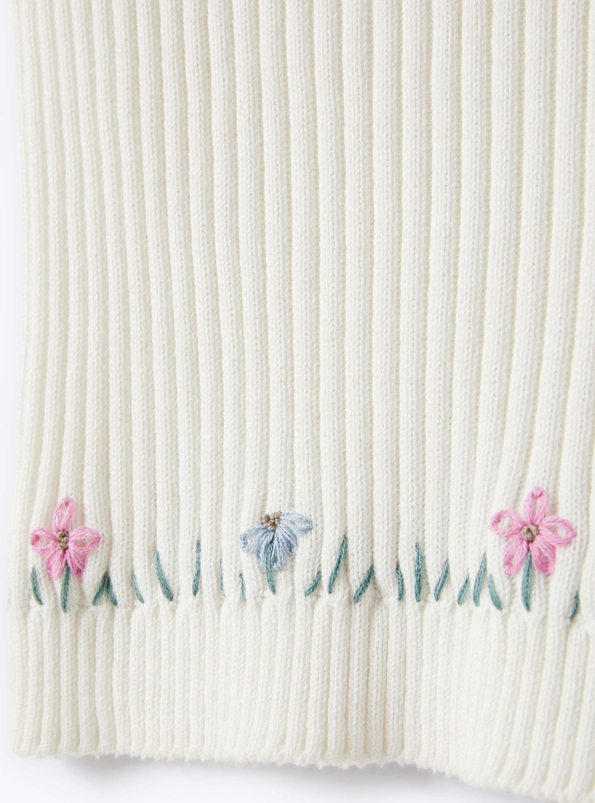 Waistcoat in embroidered organic cotton - White | Il Gufo