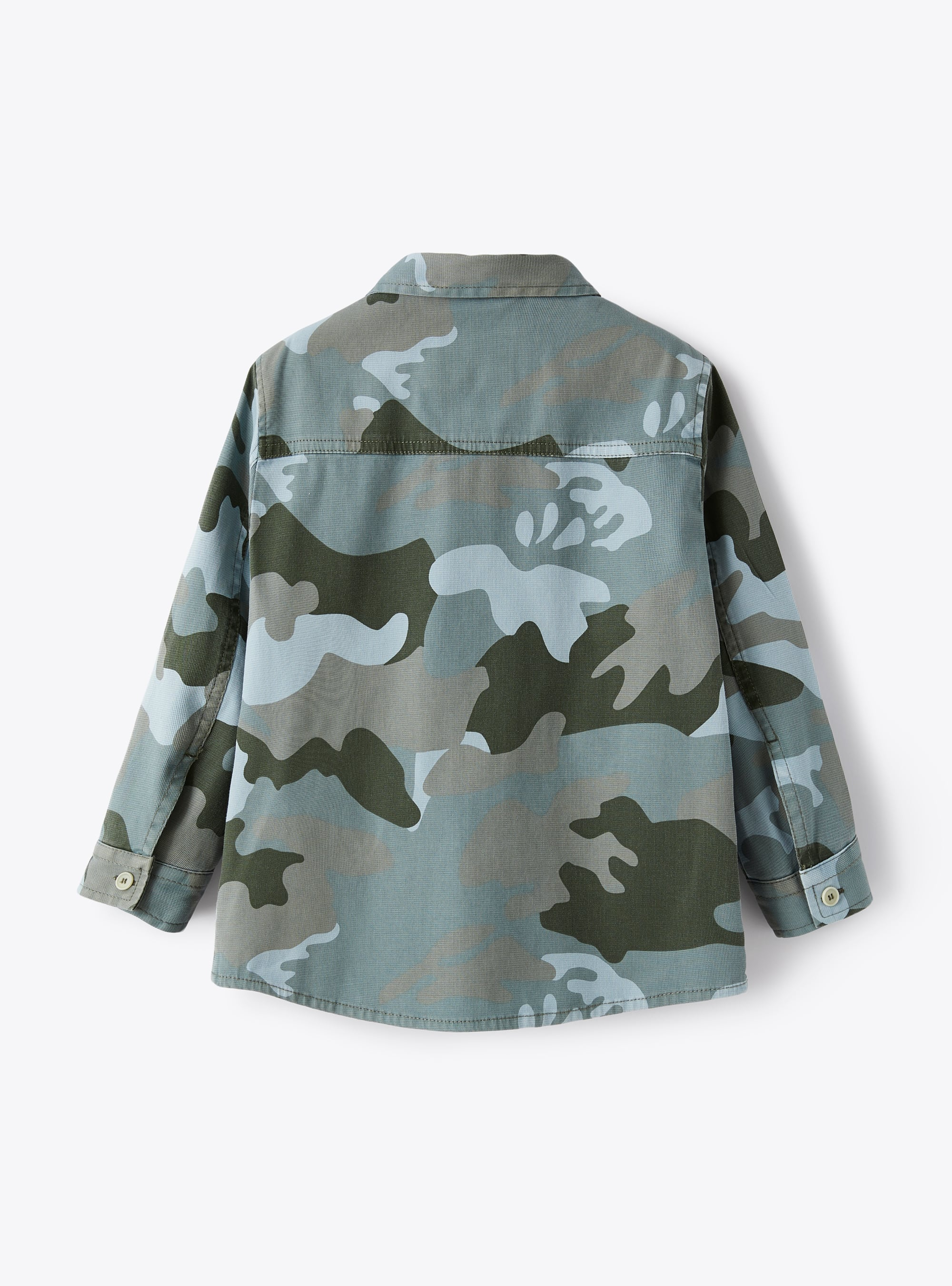 Shirt jacket in a camouflage pattern - Light blue | Il Gufo